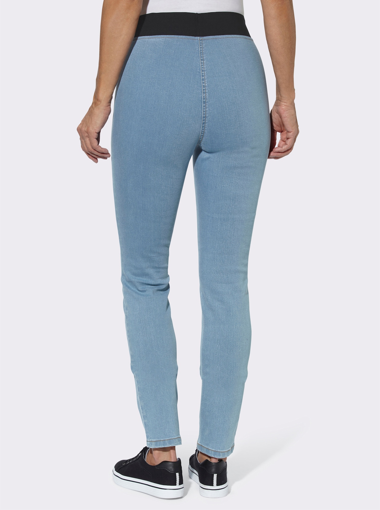 Jeans med resår - blue-bleached