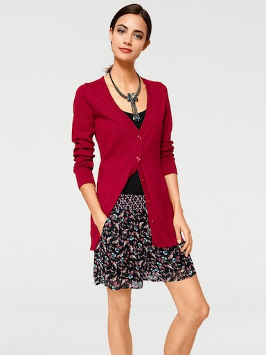 heine Feinstrickjacke mit Taschen - rot