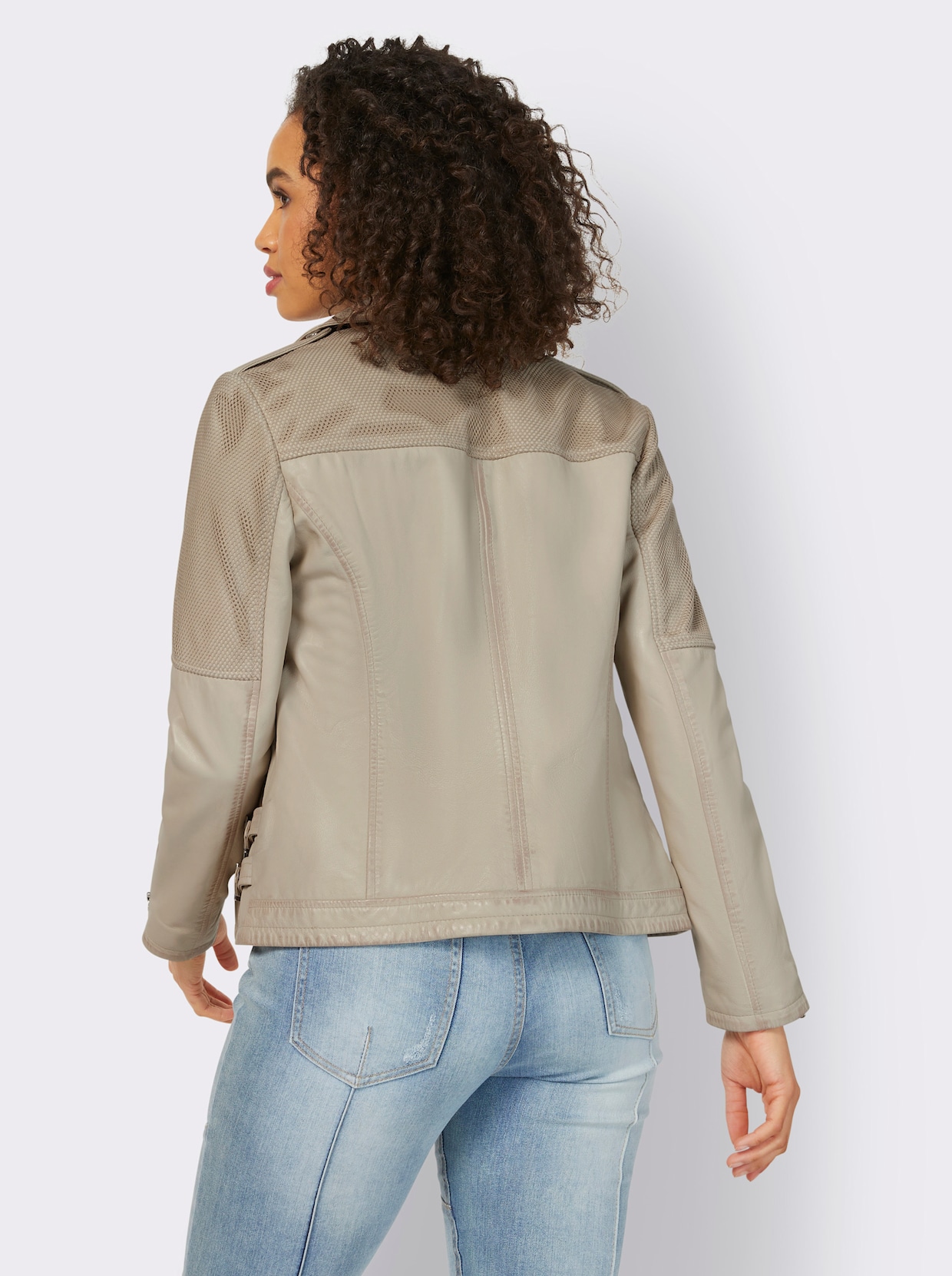 heine Leder-Jacke - sand