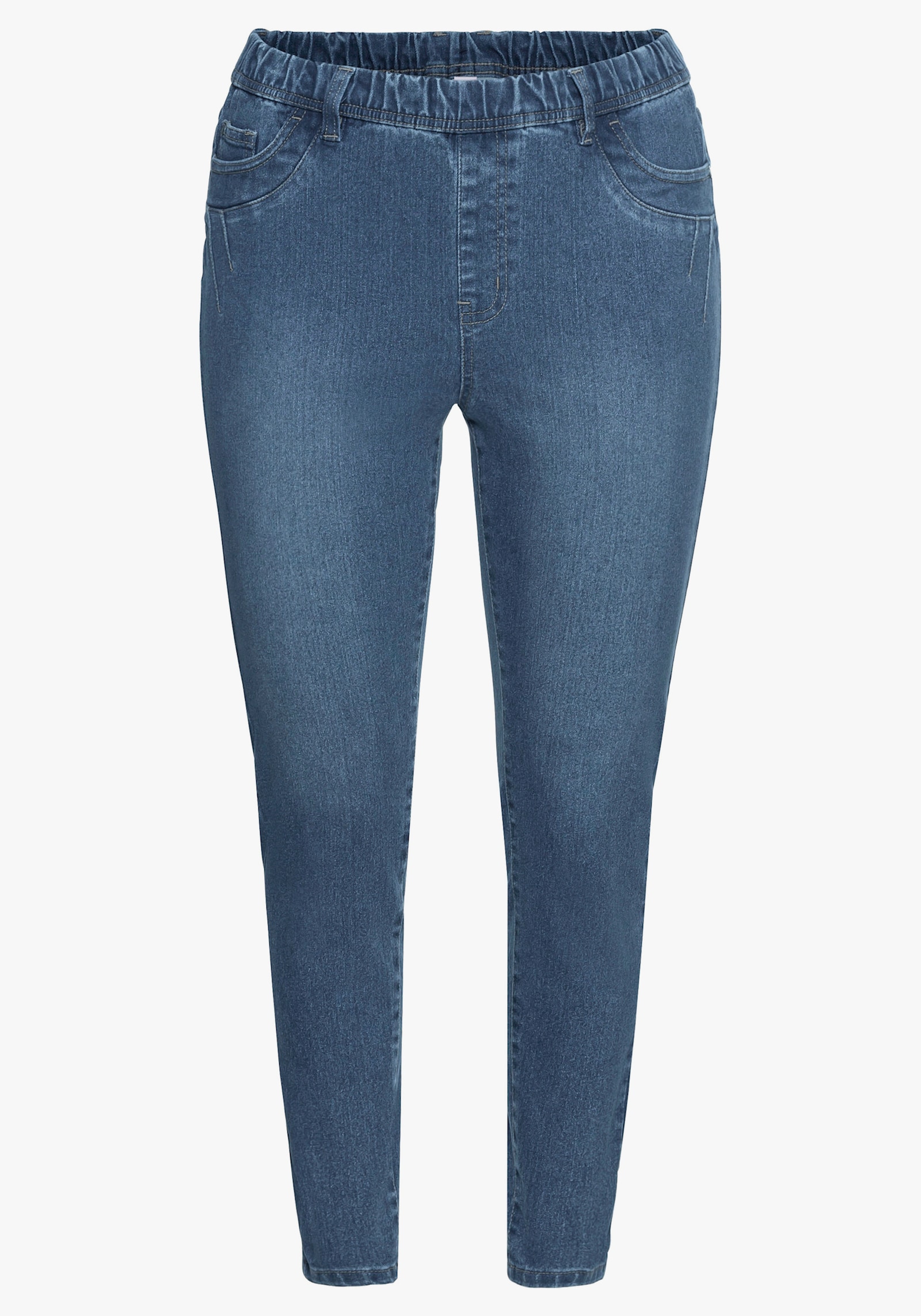 sheego Jeggings mit Gürtelschlaufen - light blue-denim