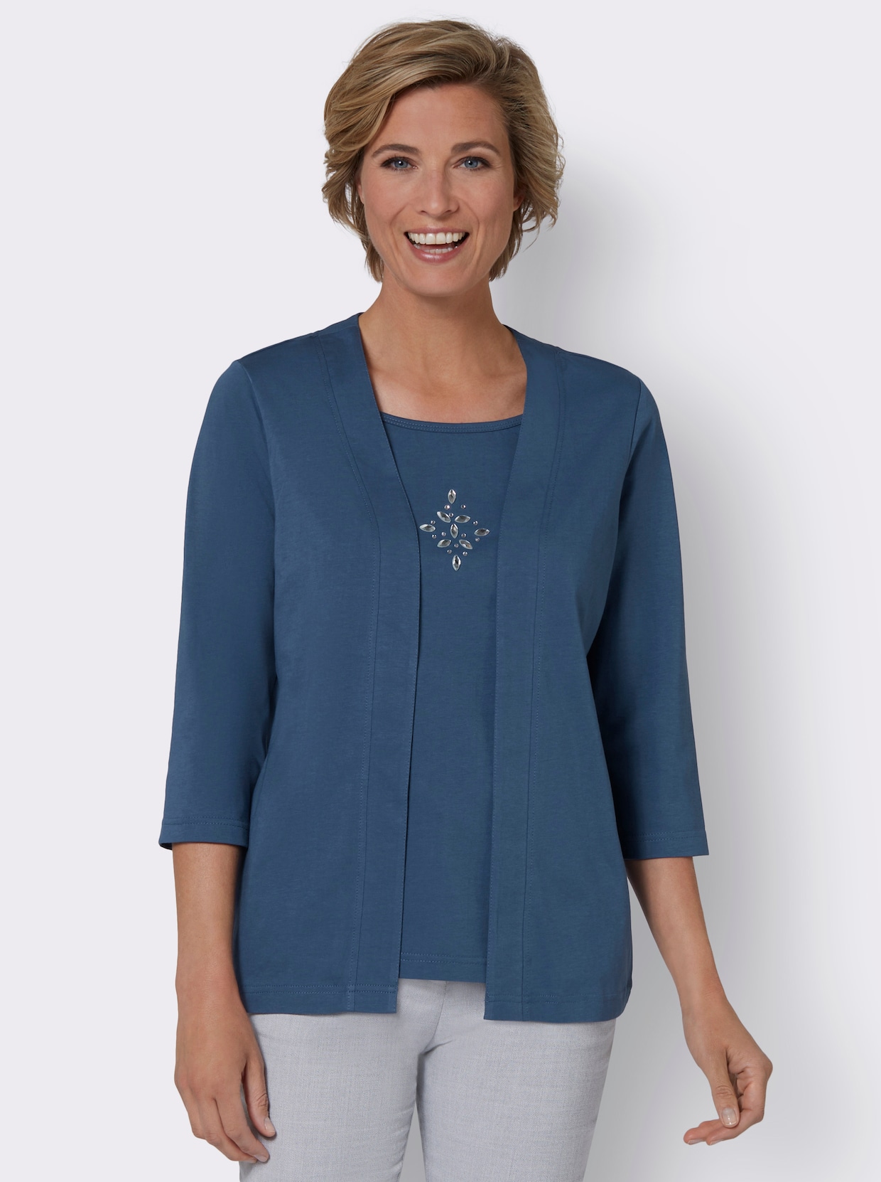 2-in-1-Shirt - jeansblau