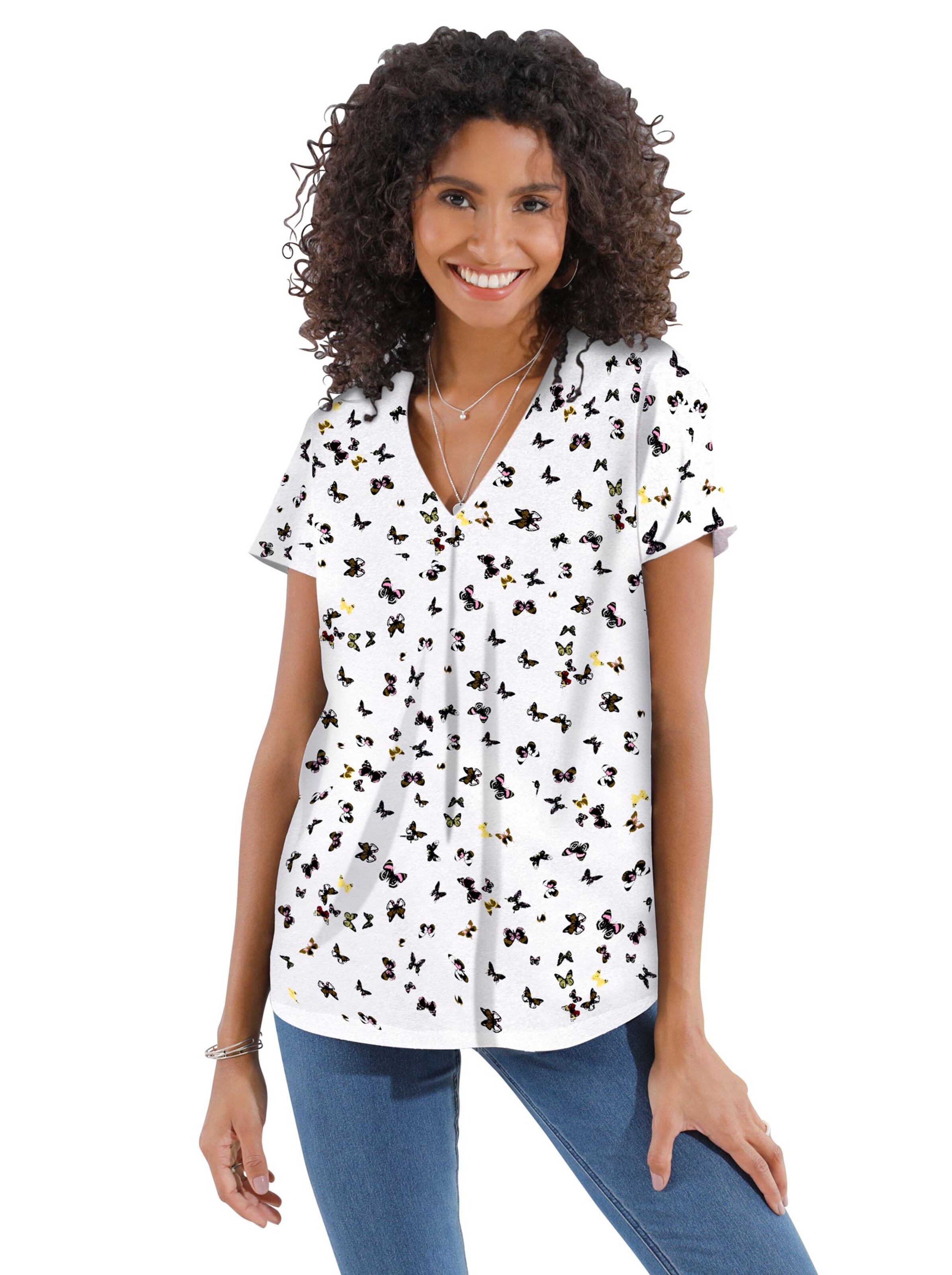 Bluse - weiß-bedruckt