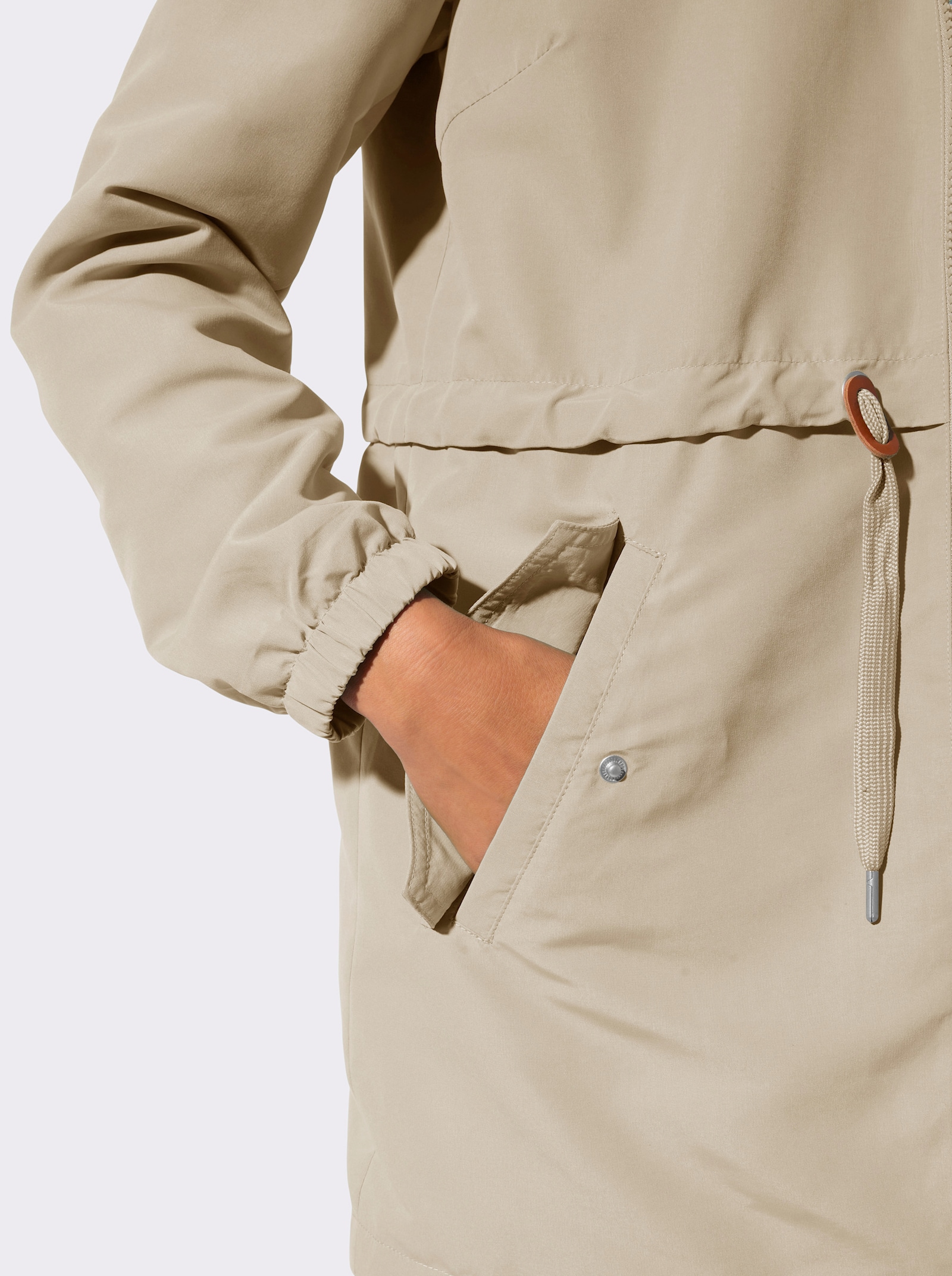 Parka mit 2-Wege-Reissverschluss - beige