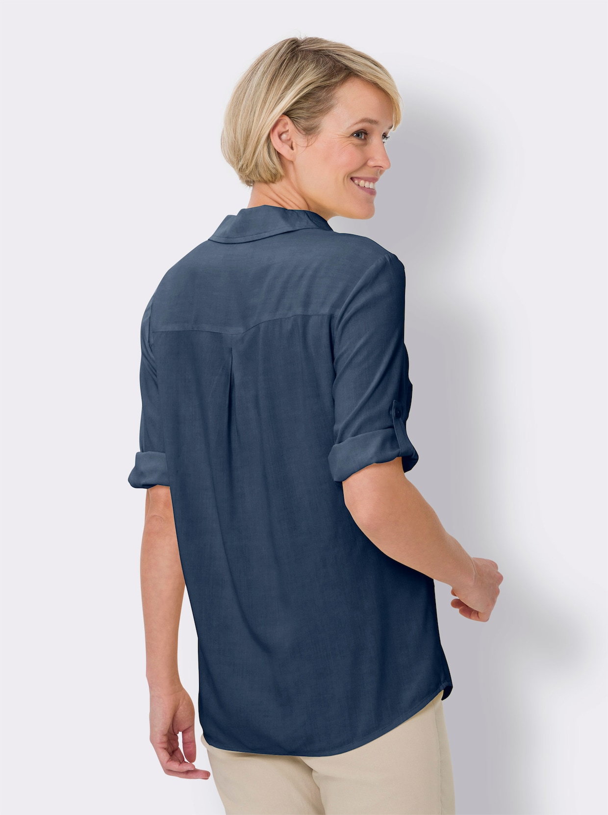 Comfortabele blouse - donkerblauw