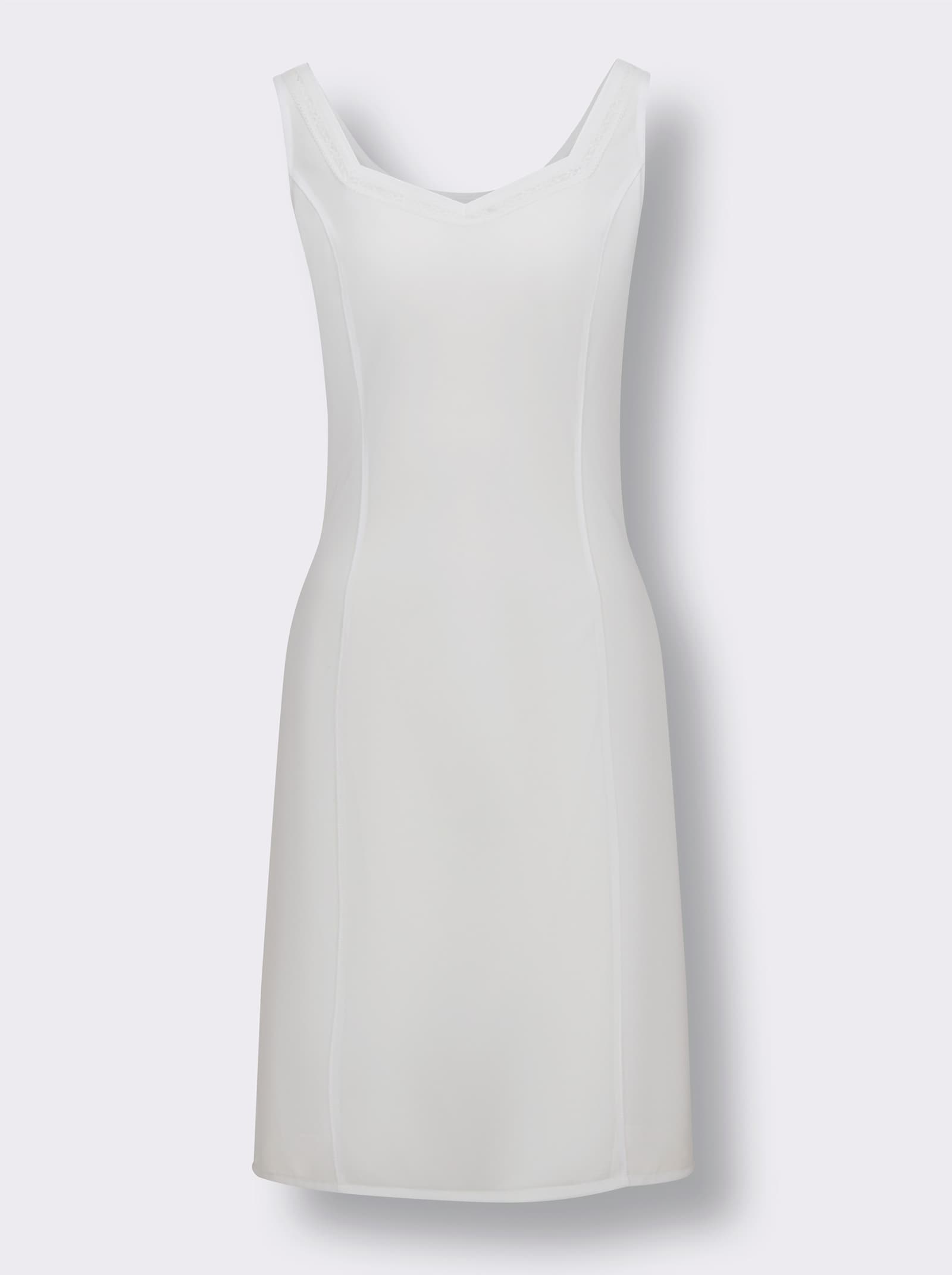 wäschepur Onderjurk met kant bij de hals - wit