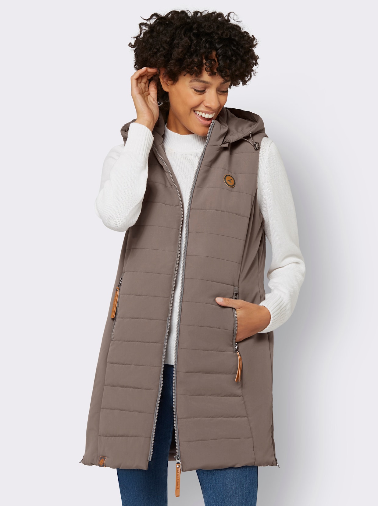 Gilet long - taupe