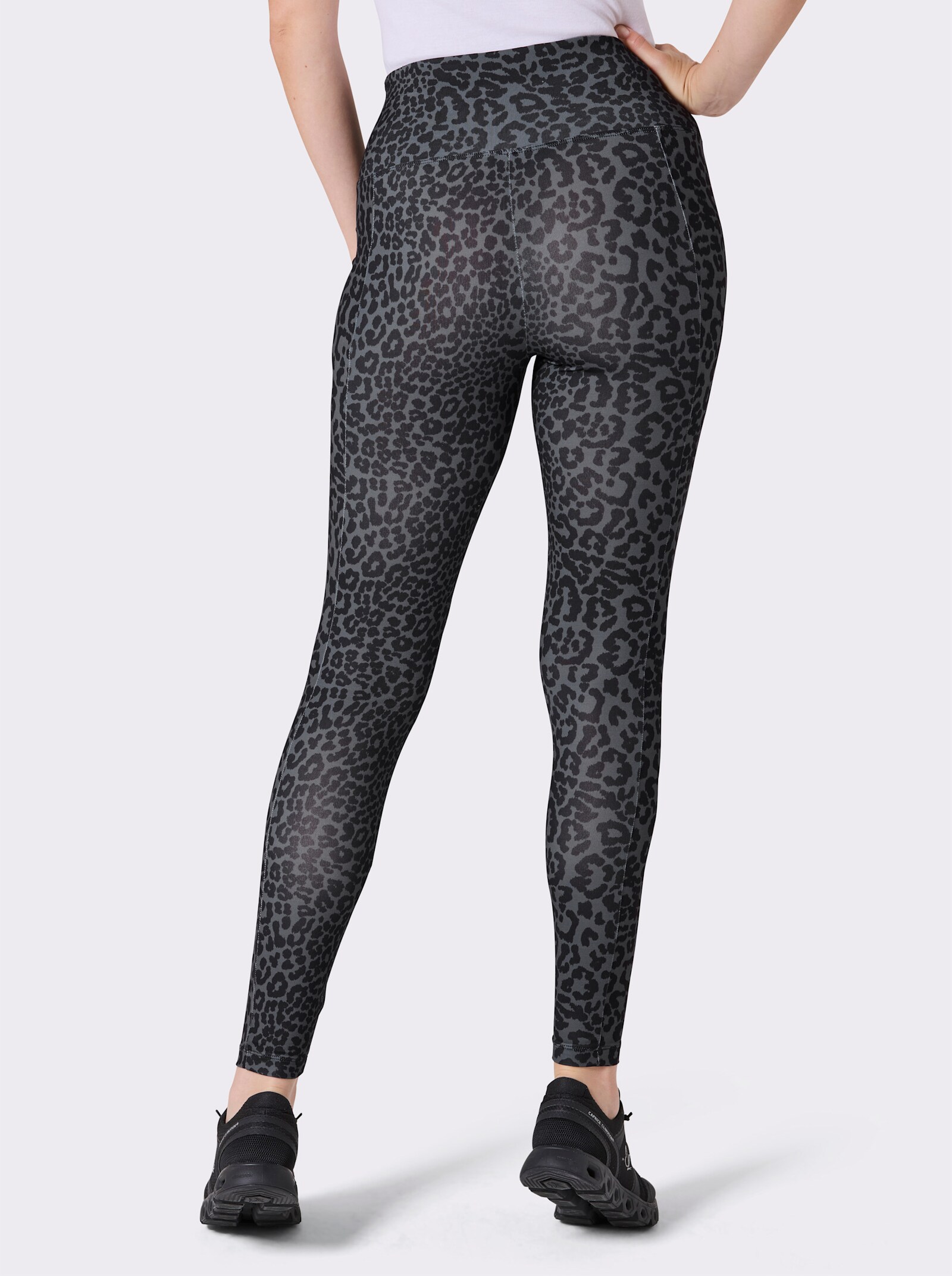 Catamaran Sports Leggings mit breitem Rundum-Dehnbund - anthrazit-schwarz-bedruckt
