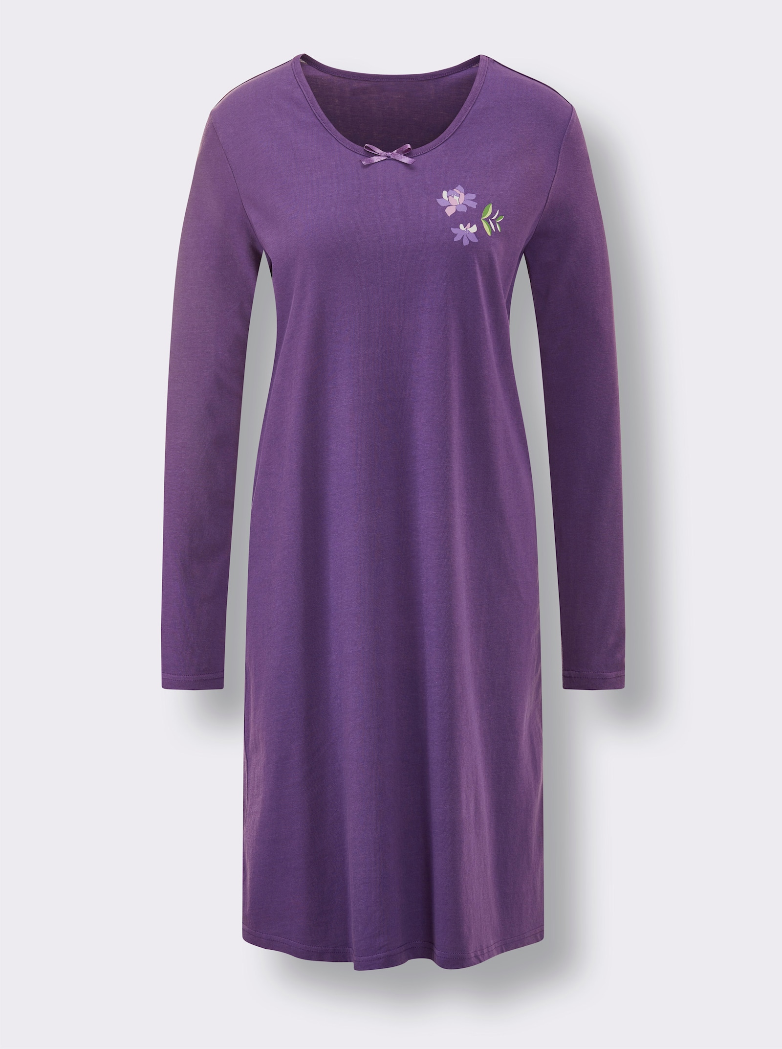 wäschepur Noční košile s motivem květin - růžová-lila-potisk + lila