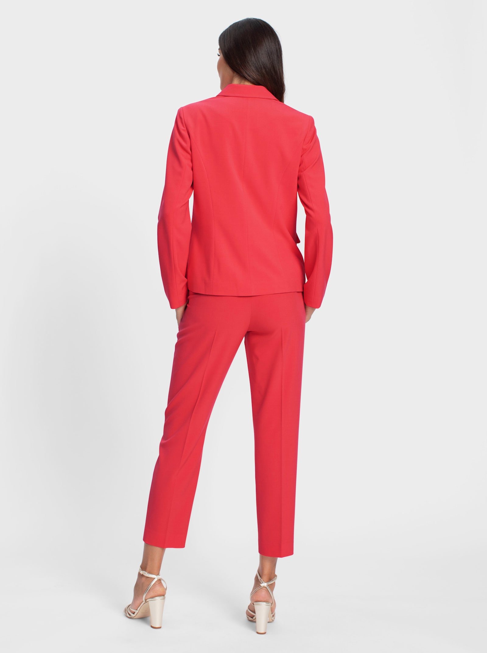 heine Hosenanzug mit Pattentaschen und Bügelfalten - hummer