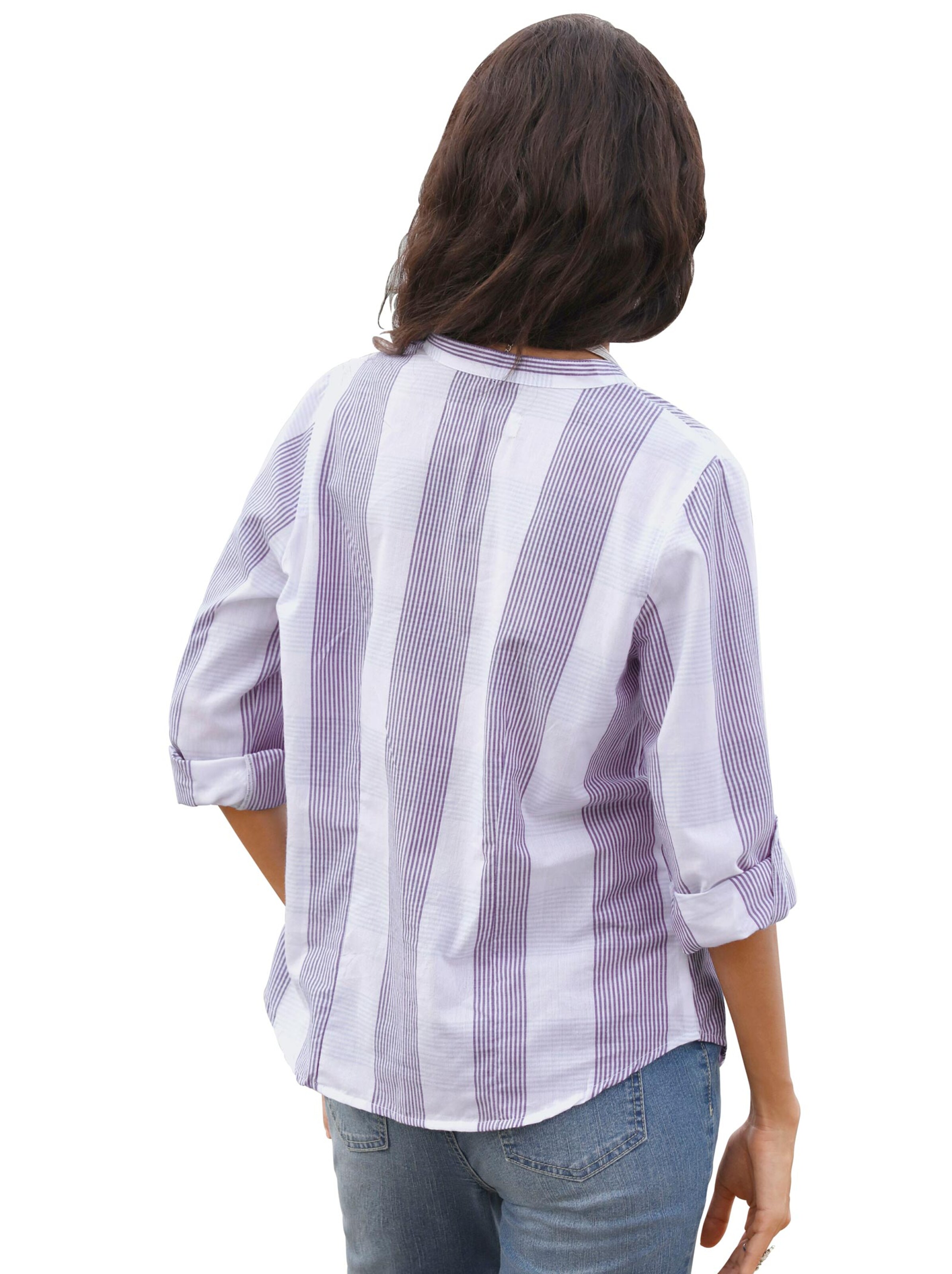 Collection L Baumwollbluse - lavendel-weiß-kariert