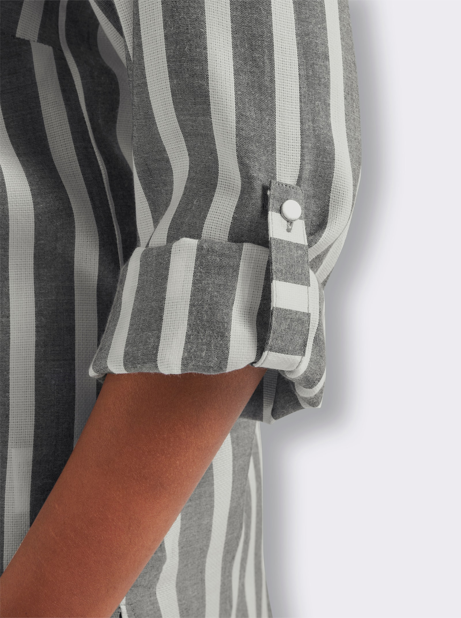 Gestreifte Bluse - weiß-grau-gestreift