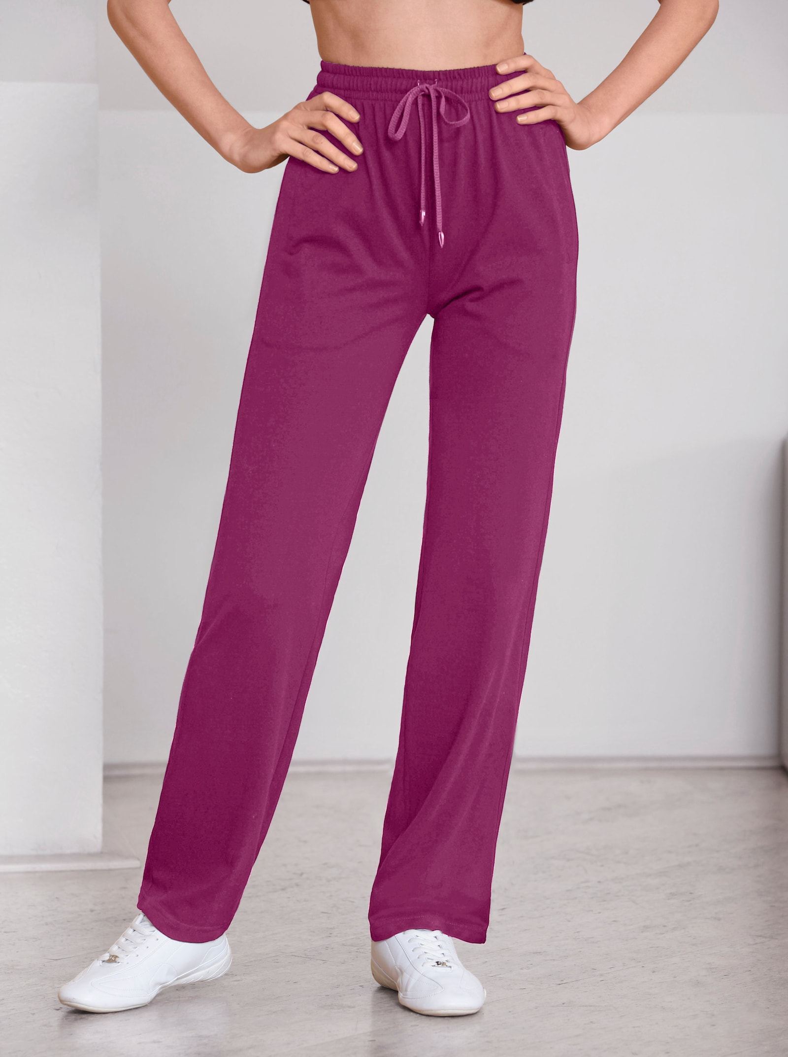 Catamaran Sports Freizeithose mit seitlichen Taschen. - schwarz + malve