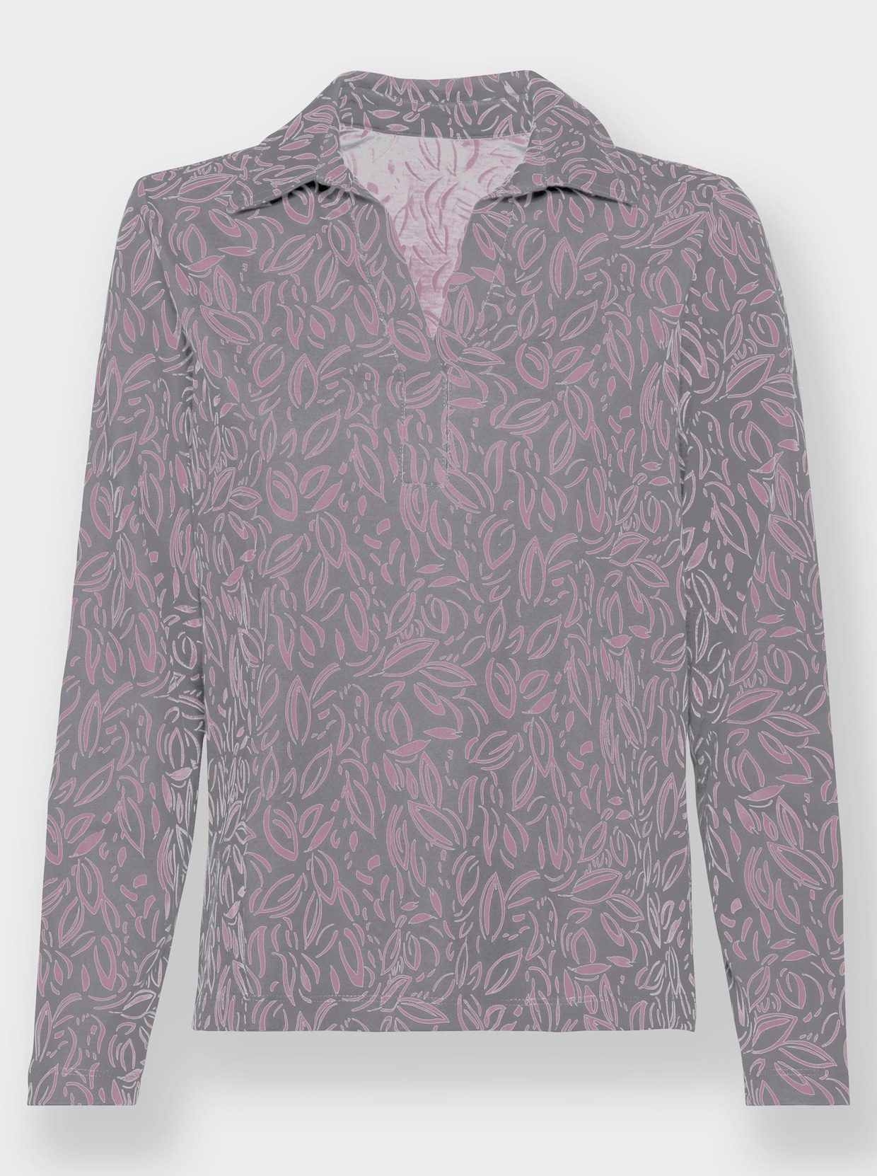 Shirt met lange mouwen - steengrijs/roze