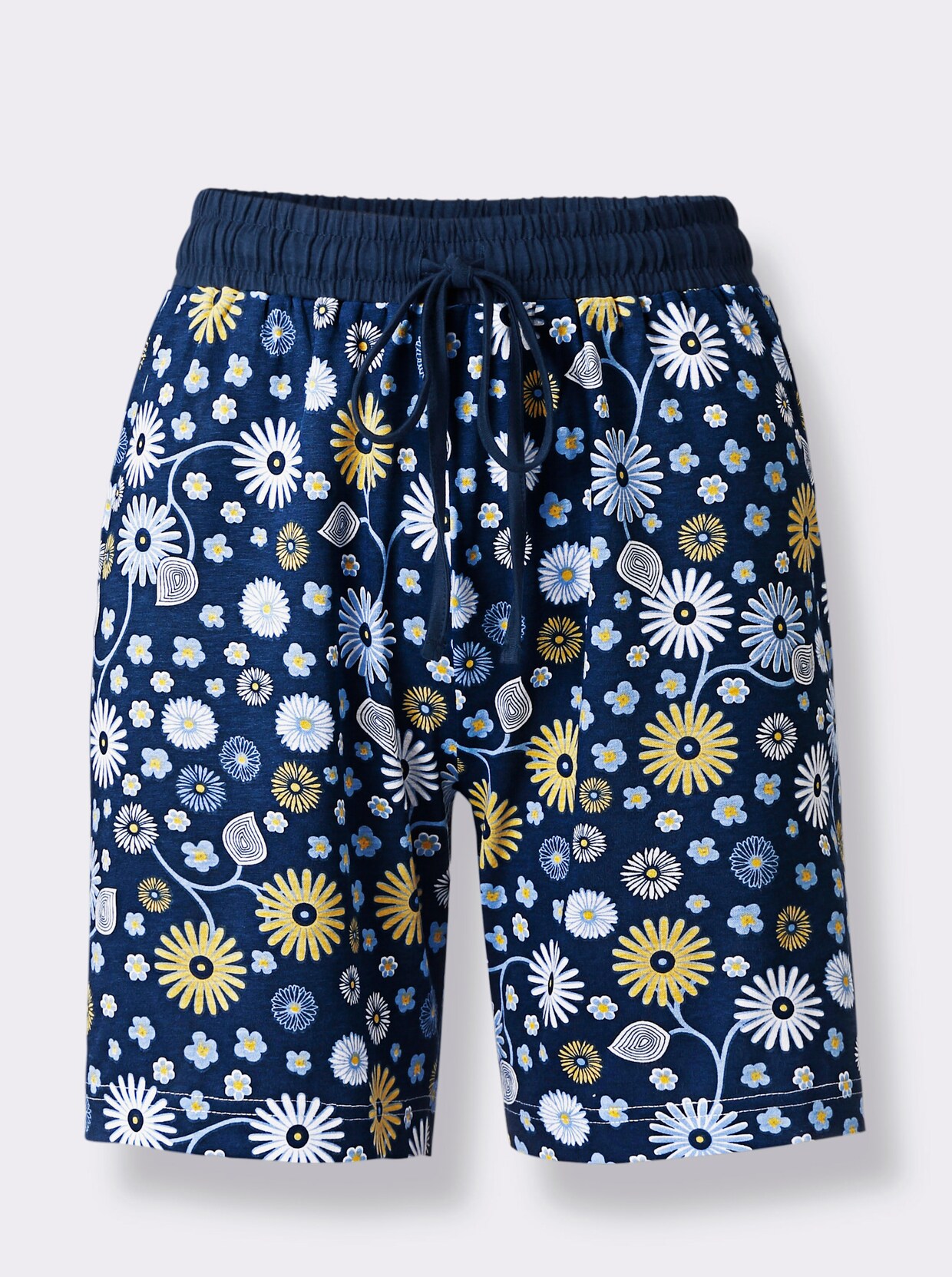 wäschepur Broek kort - donkerblauw geprint