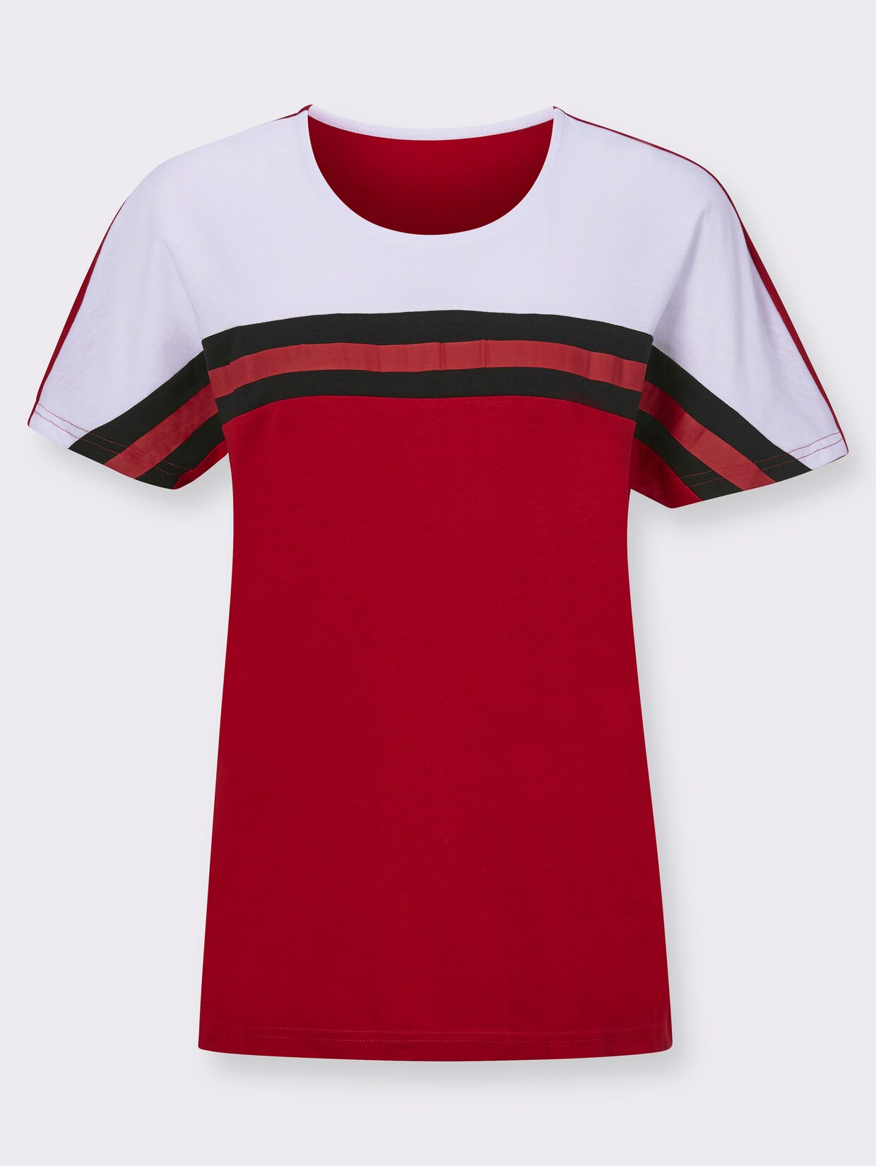 Shirt met korte mouwen - ecru/rood