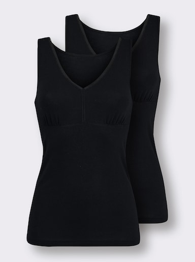 wäschepur BH-Hemd ohne Bügel - schwarz