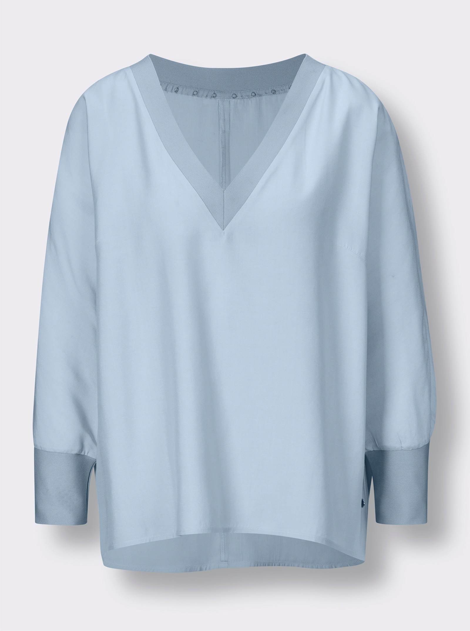 CREATION L PREMIUM Langarmbluse mit Fledermaus-Ärmeln - hellblau
