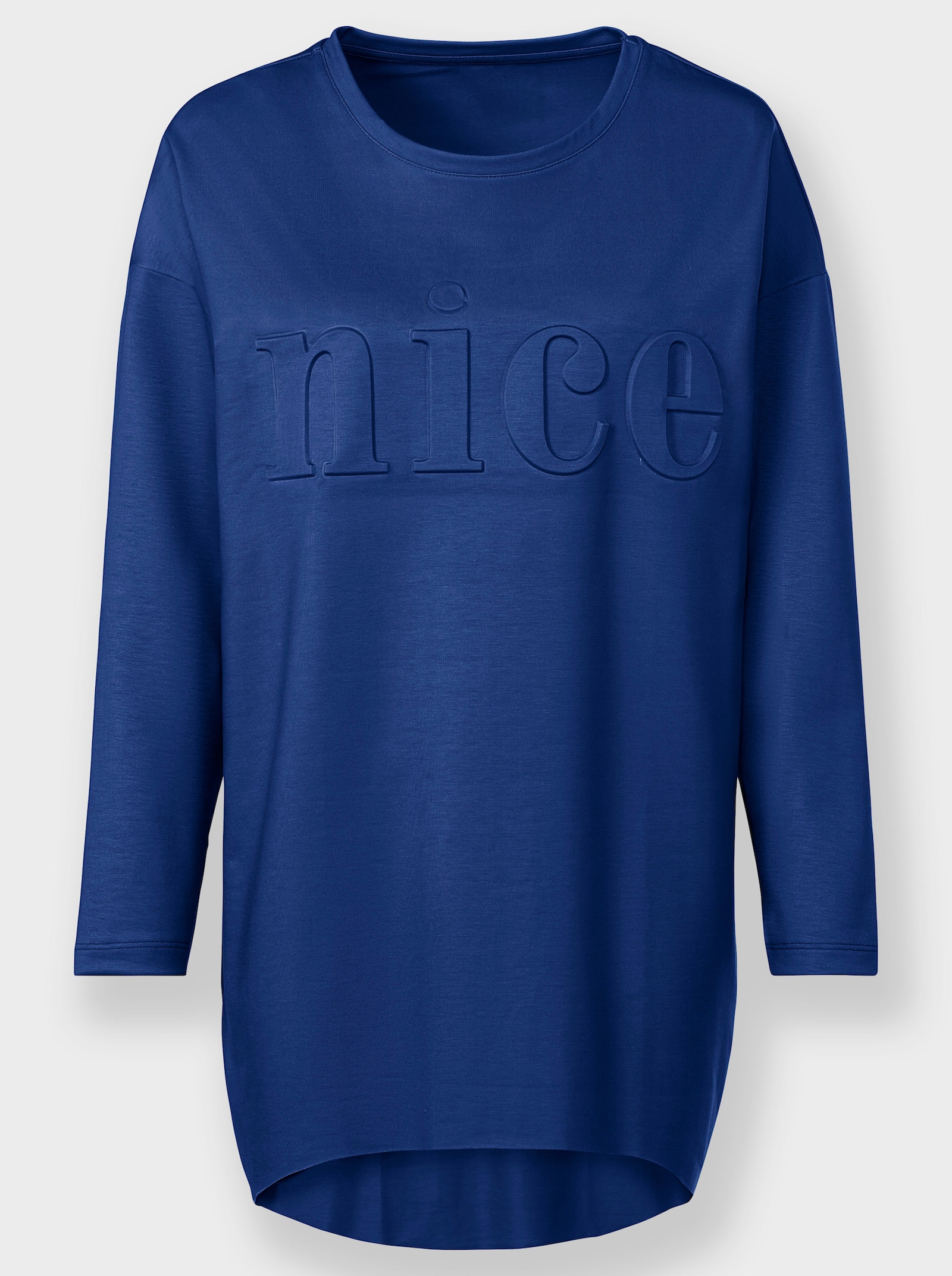 heine Longshirt mit Prägung - royalblau