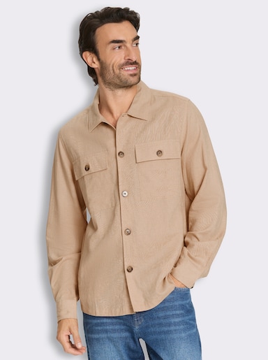 Marco Donati Langarmhemd aus Leinen und Viskose - beige