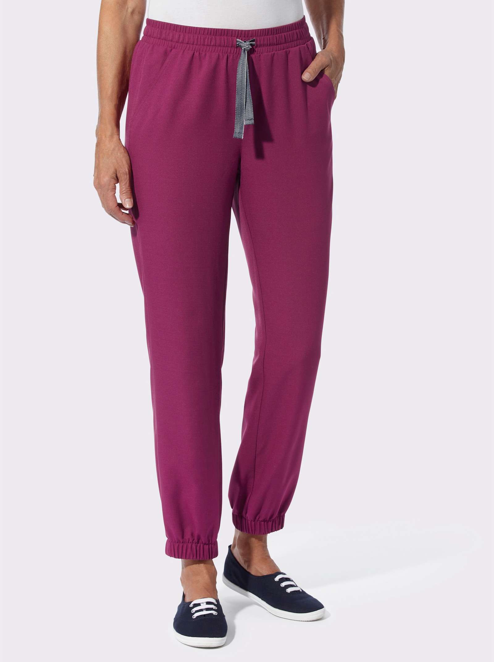 Kalhoty s elastickým pasem - slézová