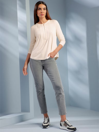 heine Langarmshirt mit Biesen - champagner