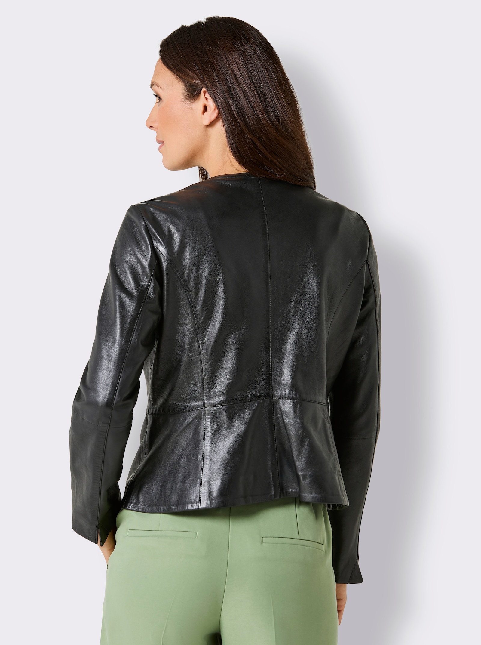 Mainpol Lederblazer mit handschuhweichem Griff - schwarz