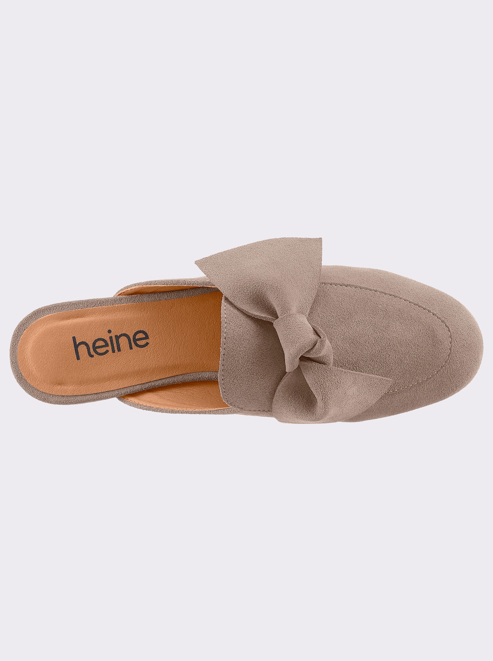heine Pantolette aus Veloursleder - sesam