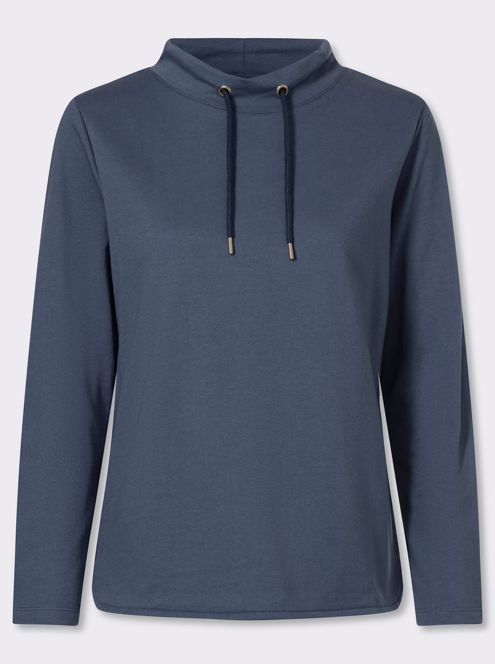 Sweatshirt mit halsfernem Stehkragen - rauchblau