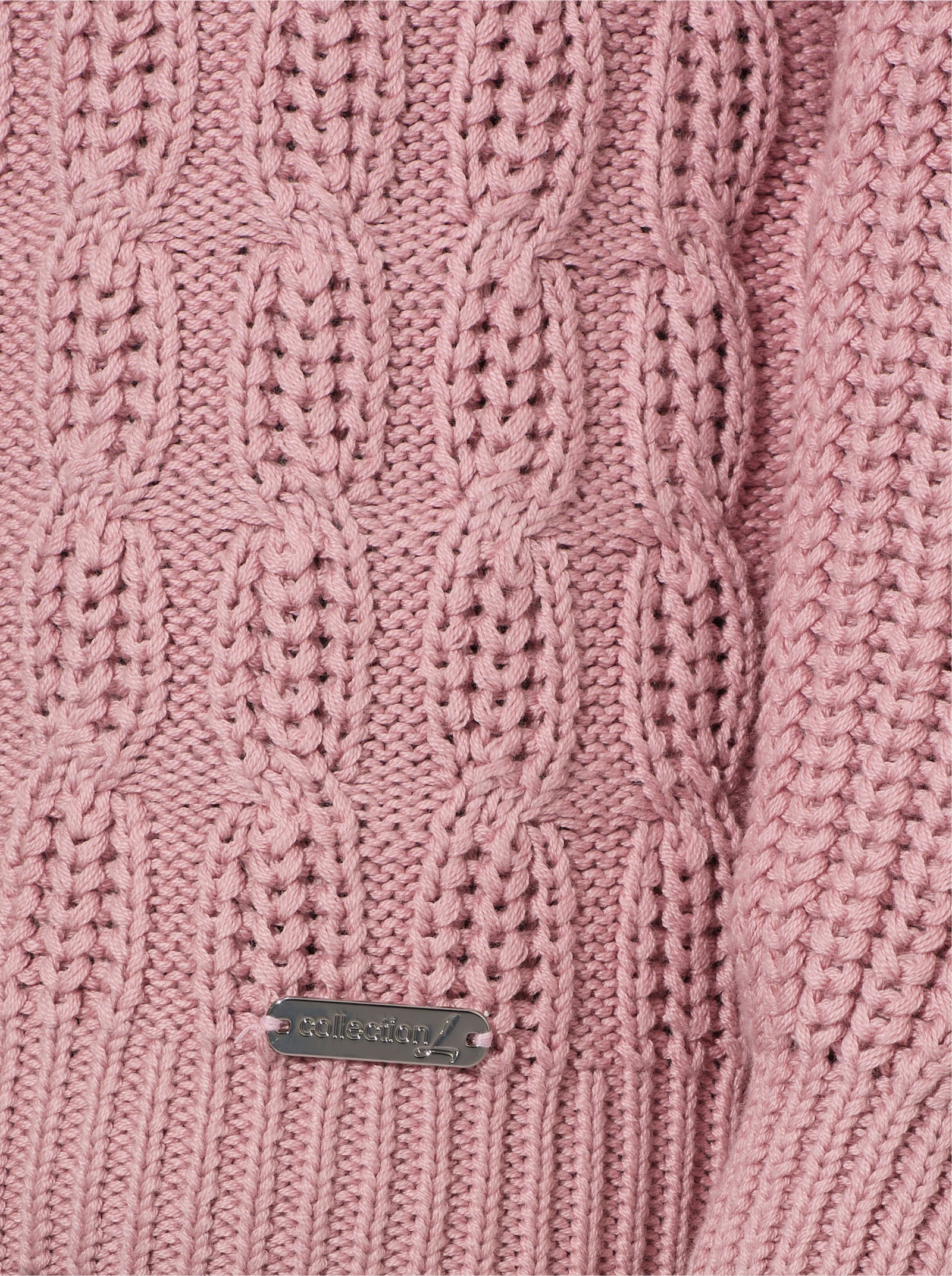  Stehkragenpullover mit elastischen Rippbündchen - hortensie
