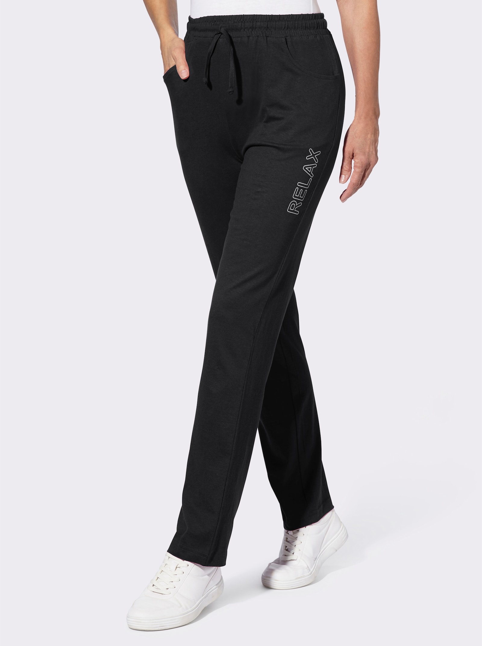 Kalhoty pro volný čas s potiskem - černá