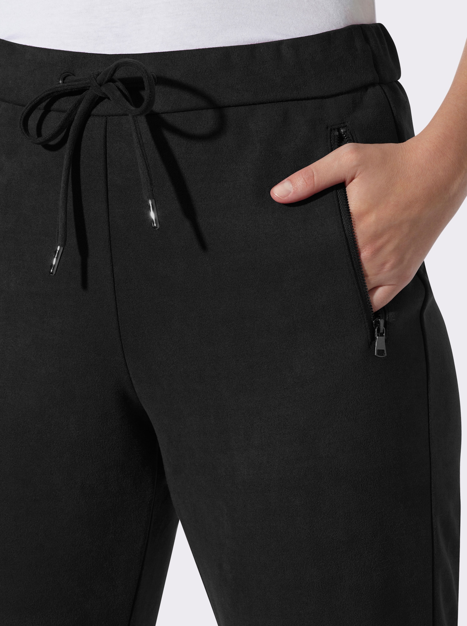 heine Lederimitathose mit Rundum-Dehnbund - schwarz