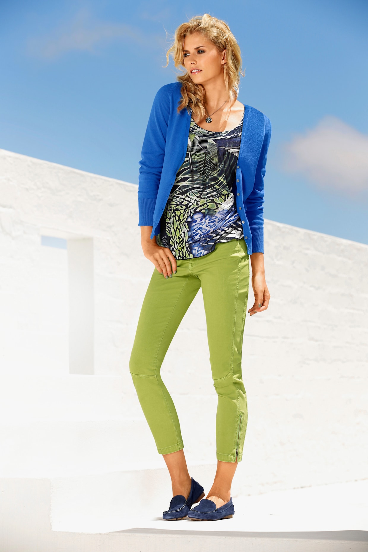 heine Pantalon skinny - vert kiwi
