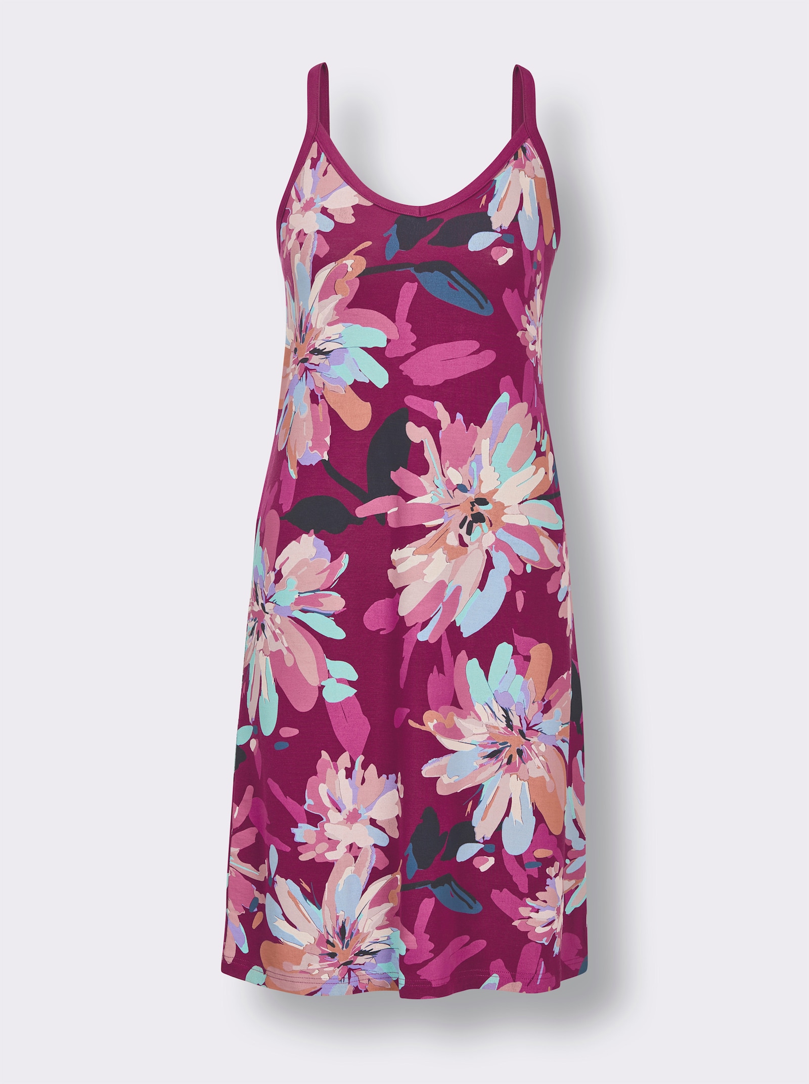 wäschepur Nachthemd - malve-rauchblau-bedruckt