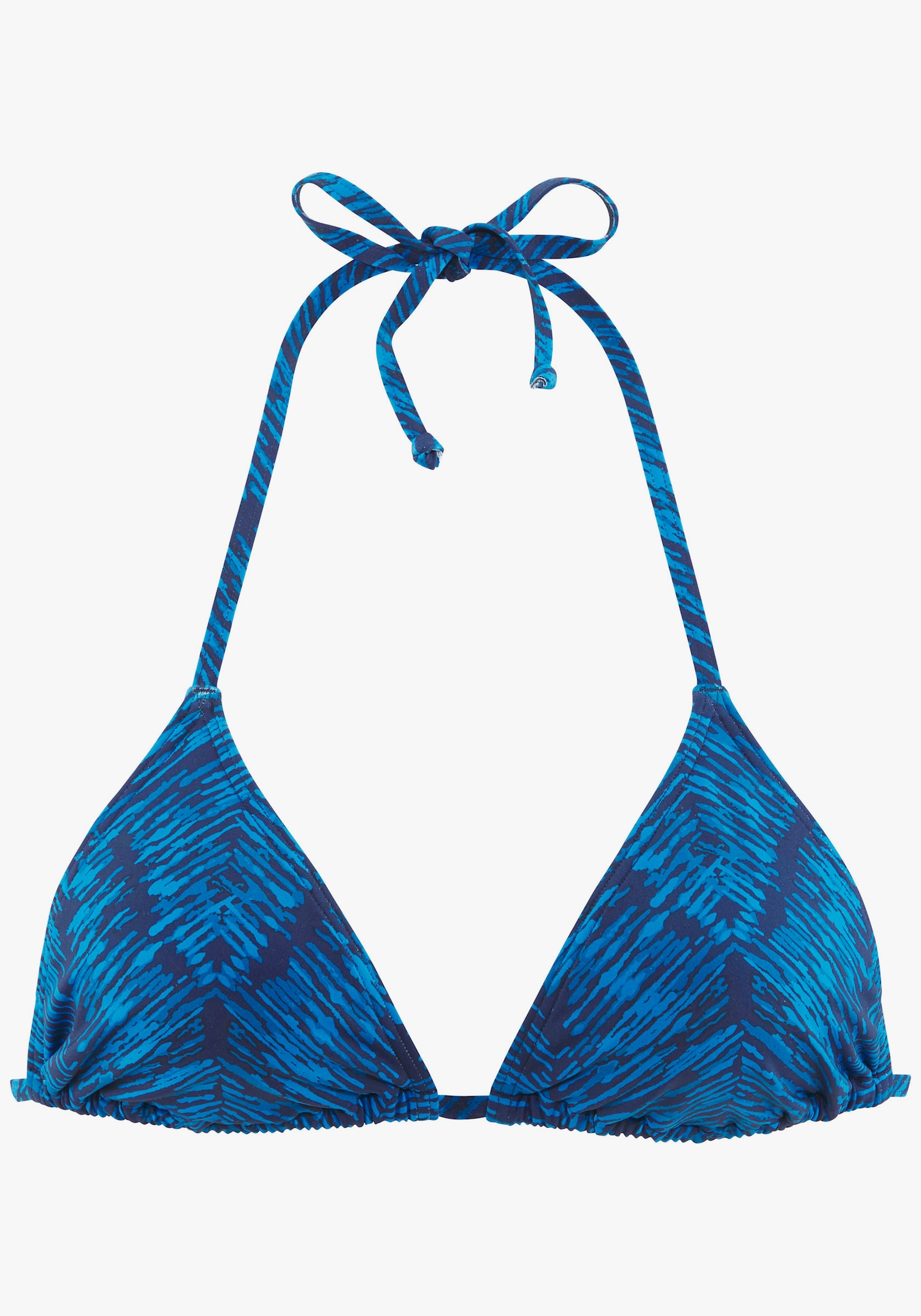 JETTE Triangel-Bikini-Top - marine bedruckt