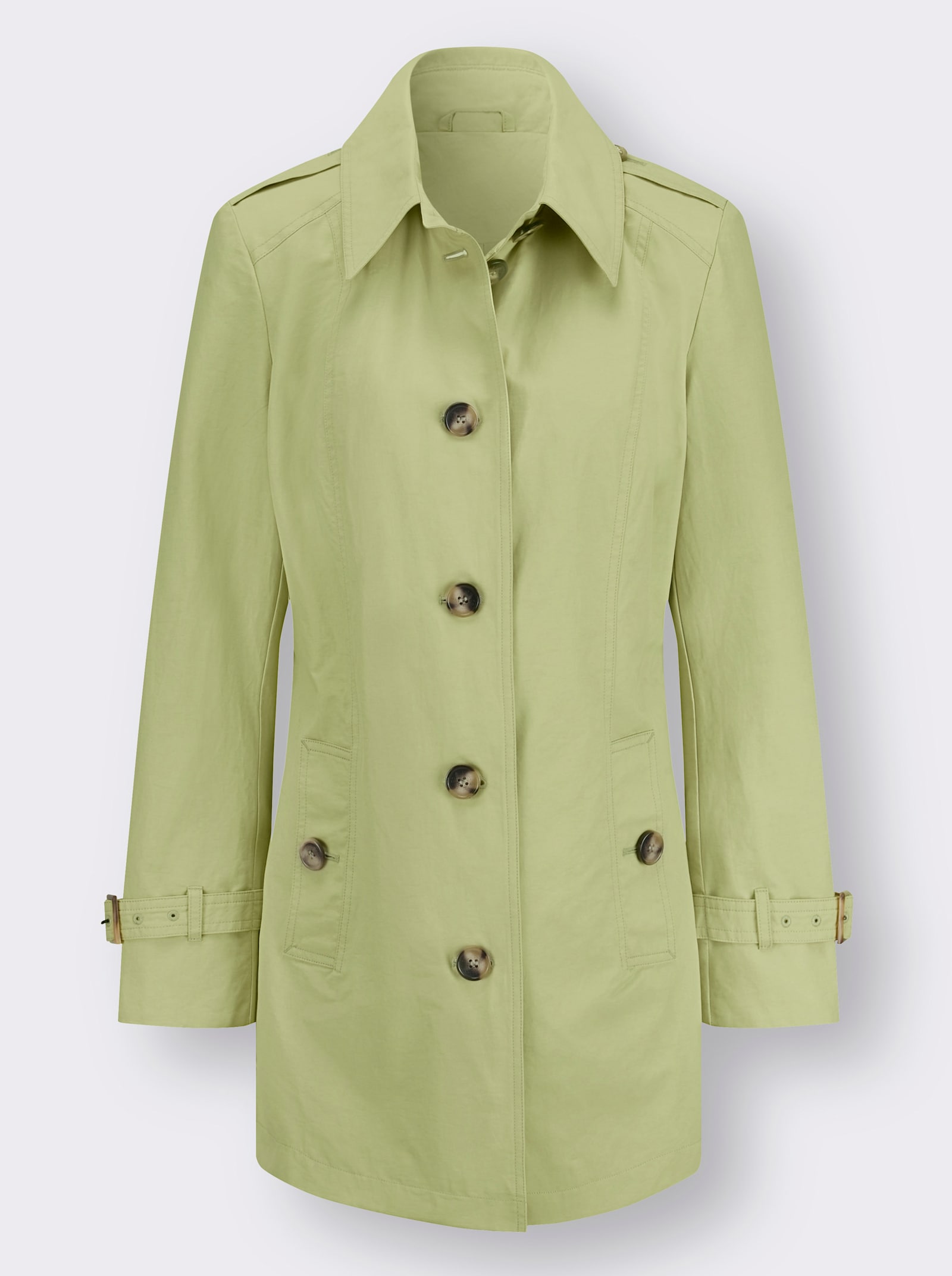 Trenchcoat mit Schlitz hinten - lindgrün