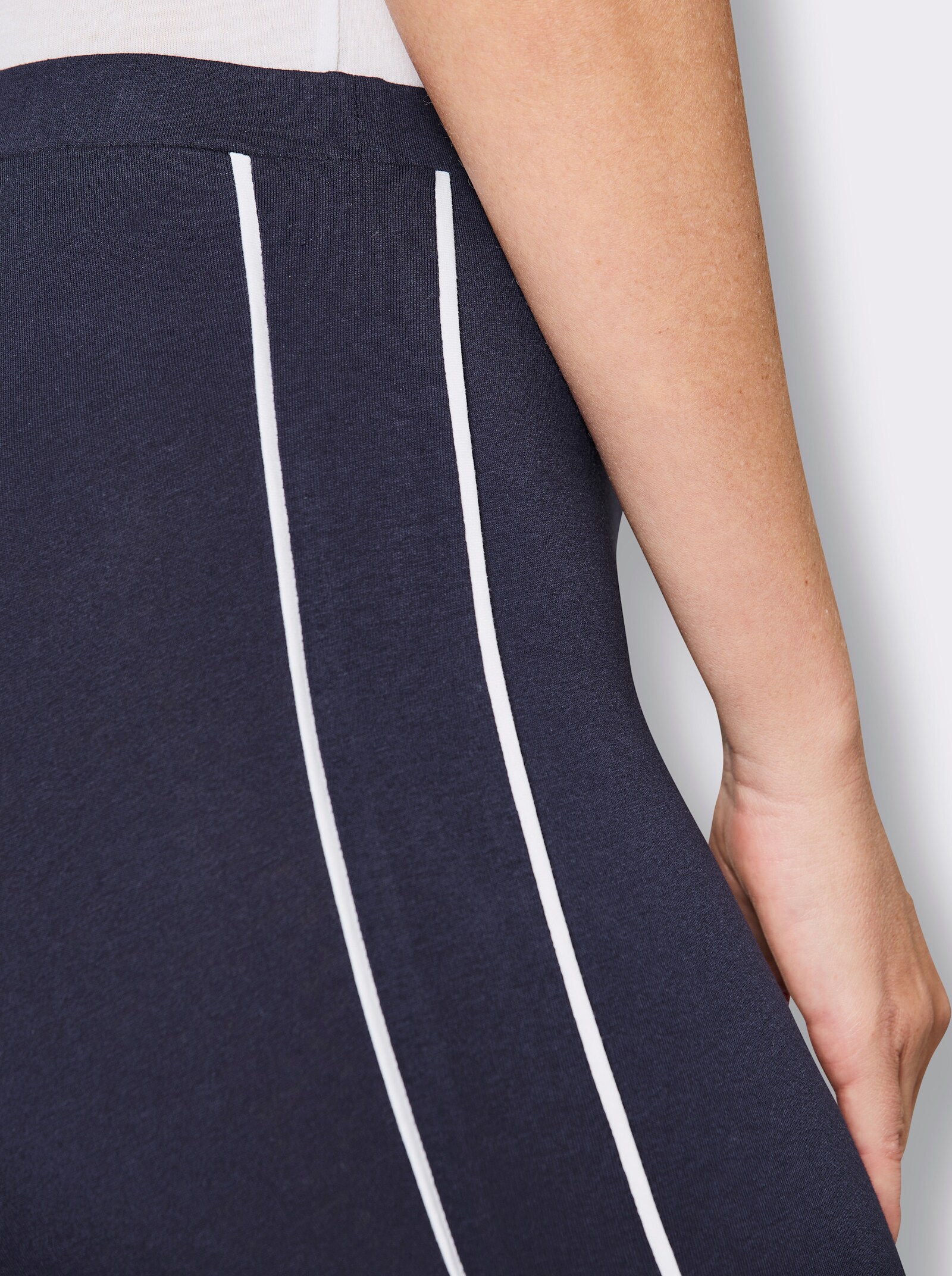 feel good Leggings mit seitlichen Streifen - marine-weiß