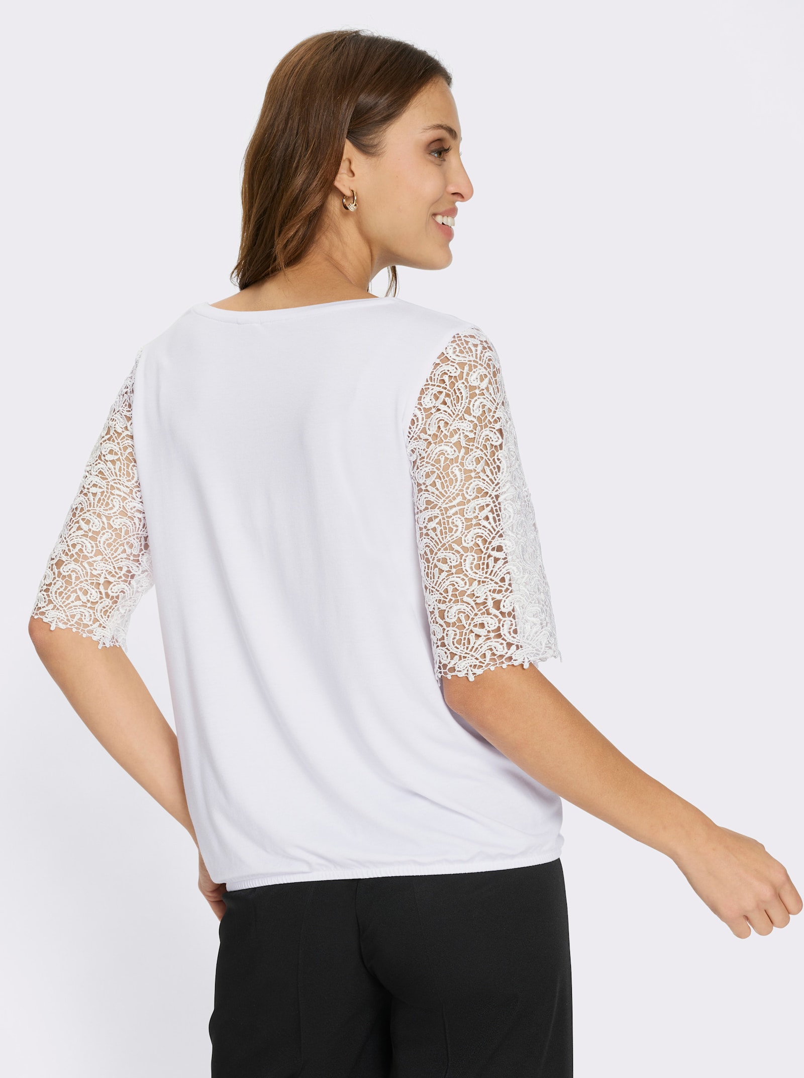 Spitzenshirt mit 95% Viskose - weiß