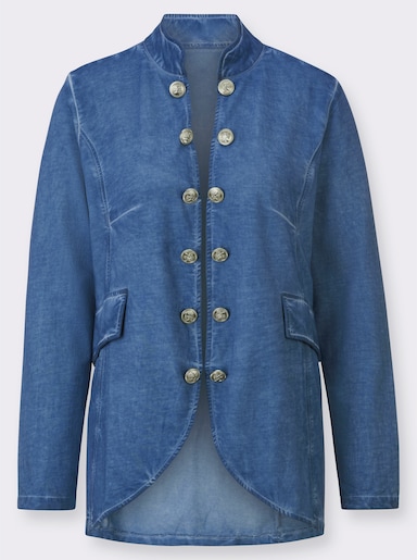 Sweatjacke - jeansblau