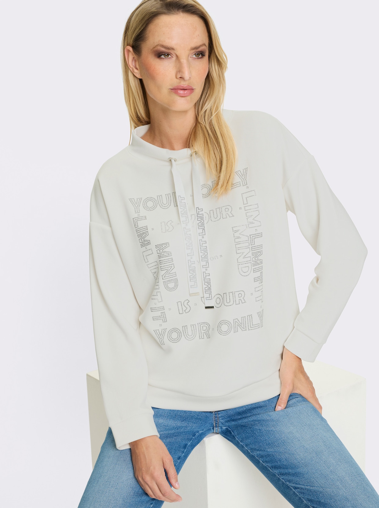 heine Stehkragenshirt - ecru