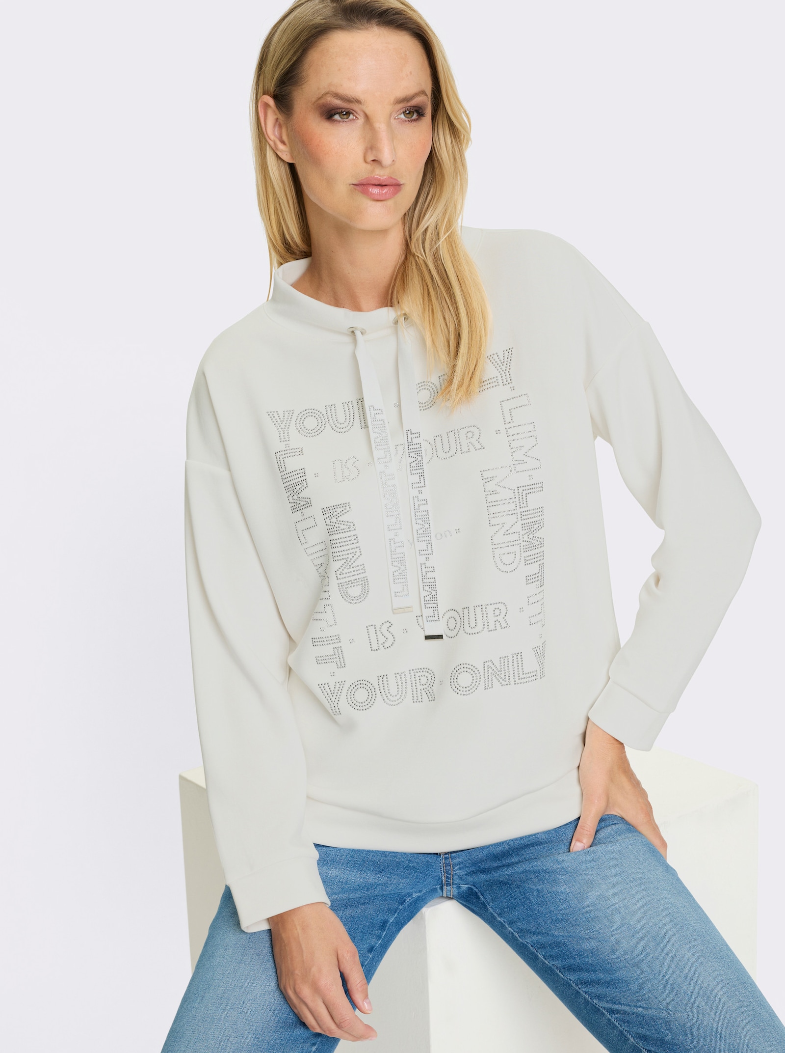 heine Stehkragenshirt - ecru