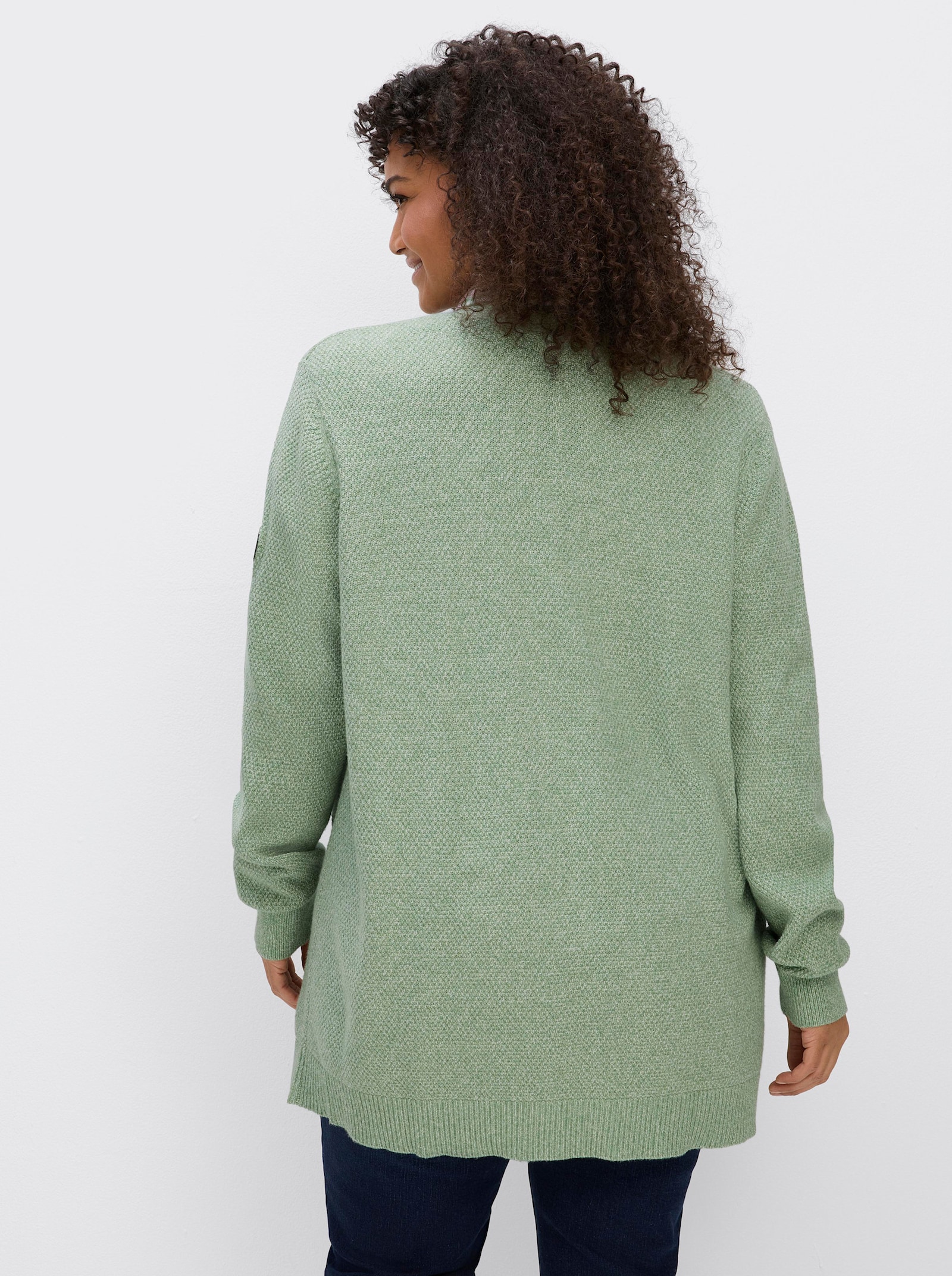 sheego Strickjacke in softer Strukturqualität - eucalyptus-meliert