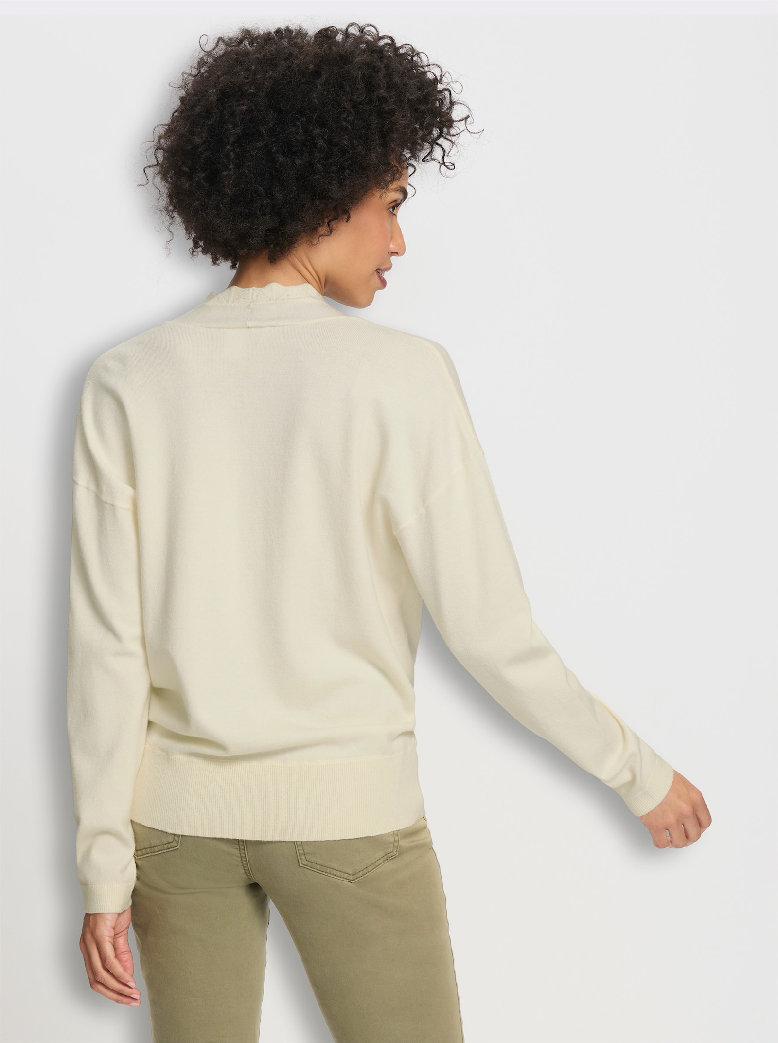 heine Feinstrickpullover in Wickel-Optik - champagner