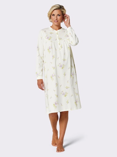 wäschepur Nachthemd - champagner-flieder-bedruckt