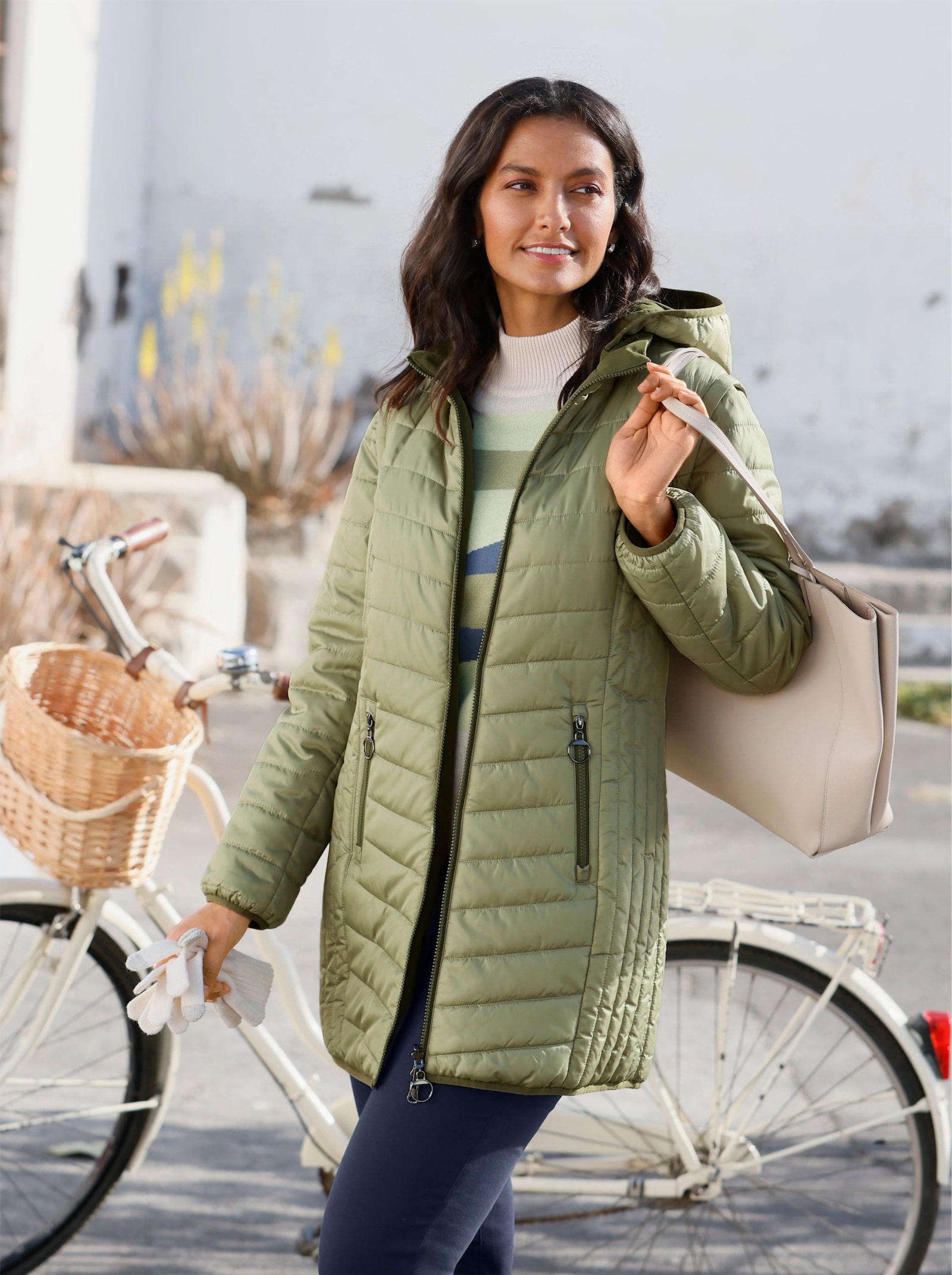 Longjacke mit Wendefunktion - schilf