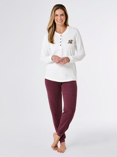 wäschepur Schlafanzug - ecru-burgund