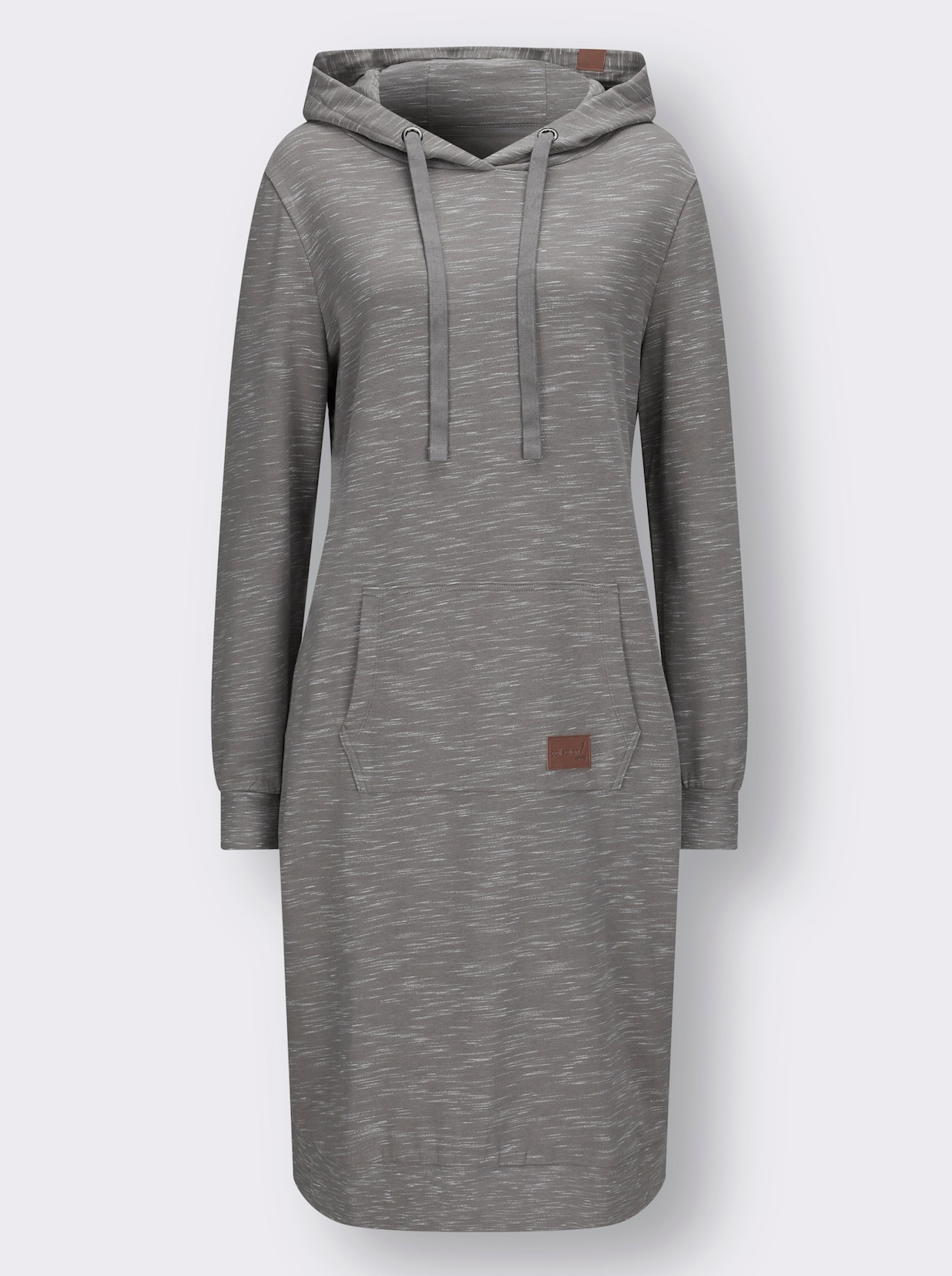 Shirtkleid - grau-weiß-meliert