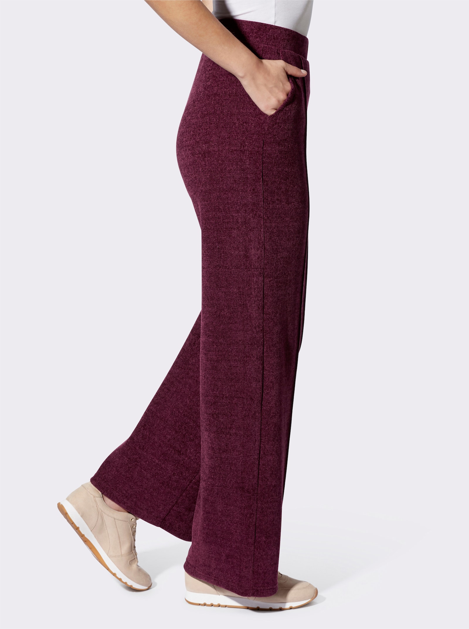 heine Jerseybroek van chenille - bordeaux