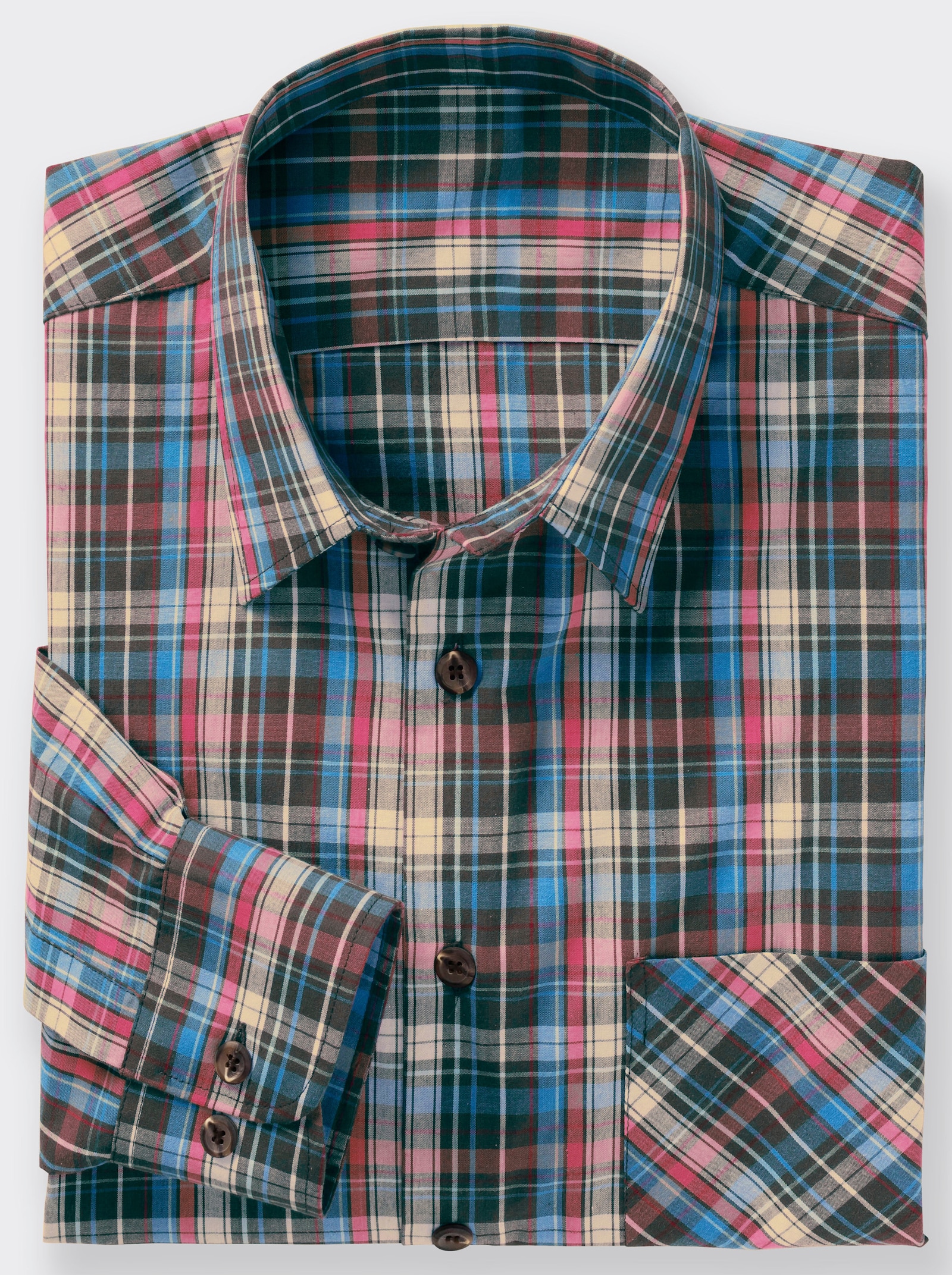 Långärmad skjorta - röd-blå, rutig