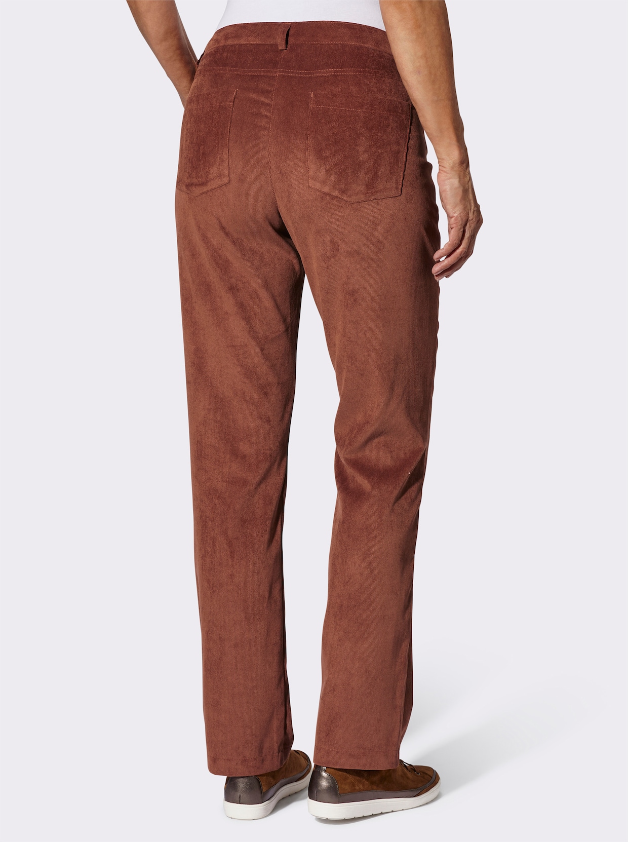 Ribcordbroek - roodbruin