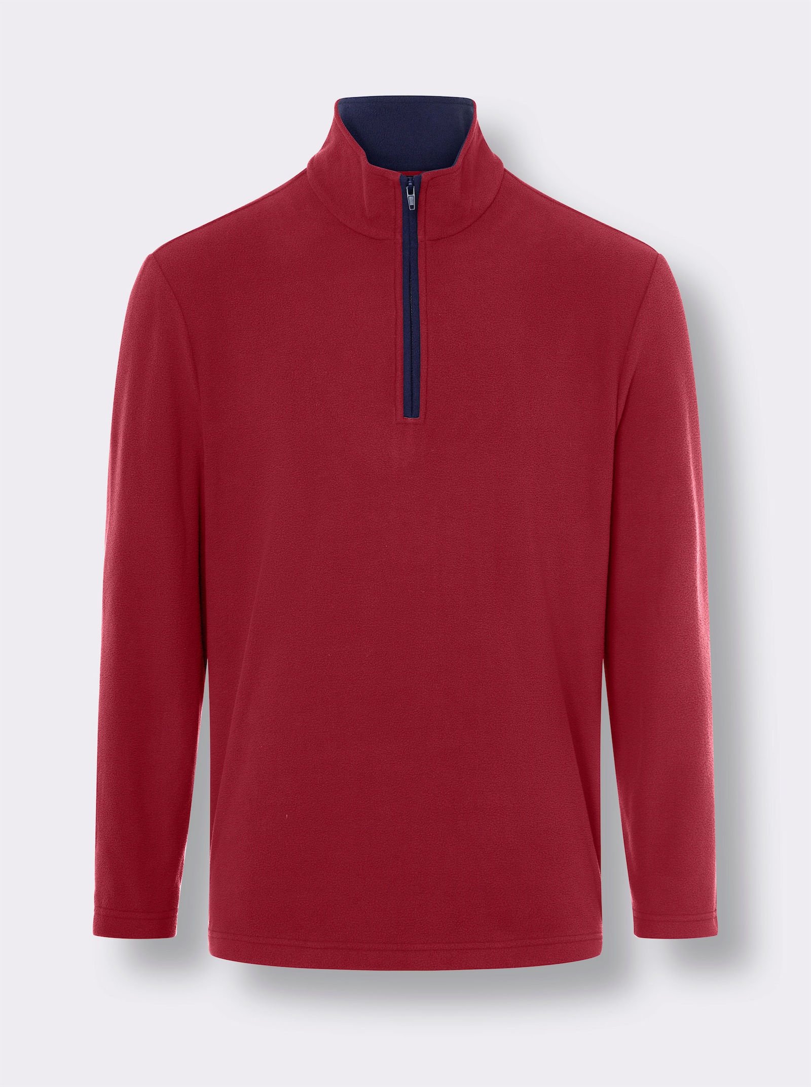 Fleecetröja m dragkedja - körsbär